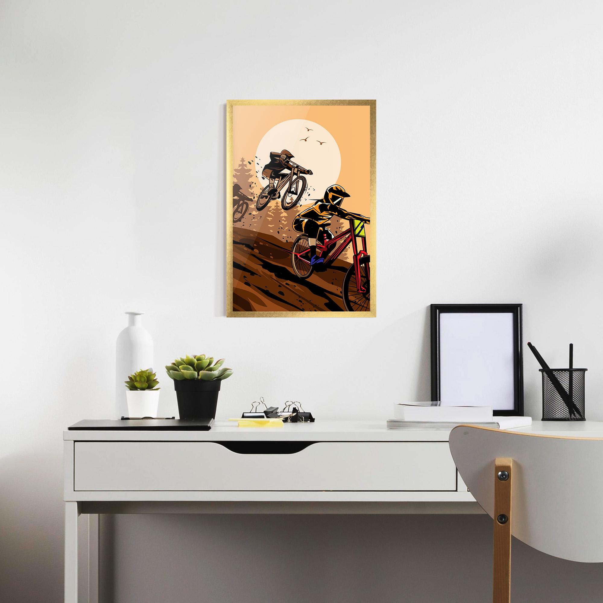 Gerahmte Poster Downhill Bike mockup 7