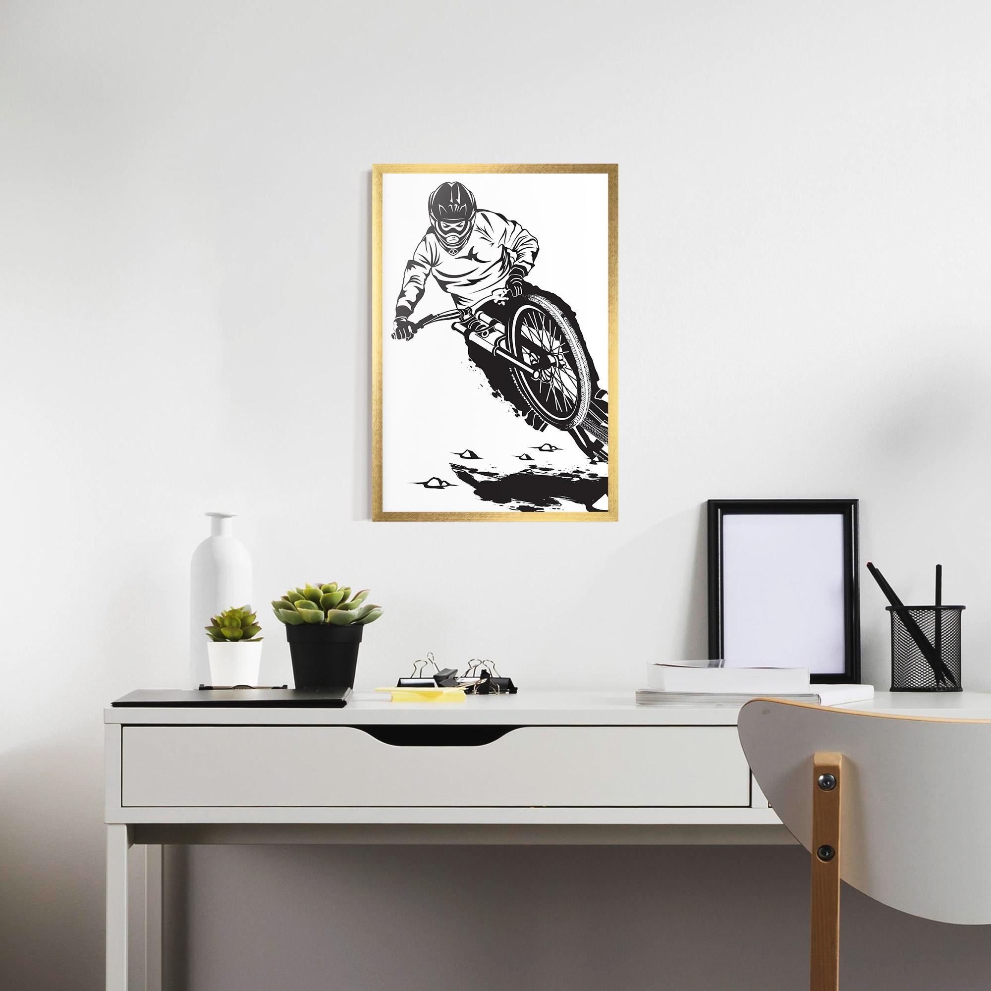 Gerahmte Poster Standing Downhill mockup 7