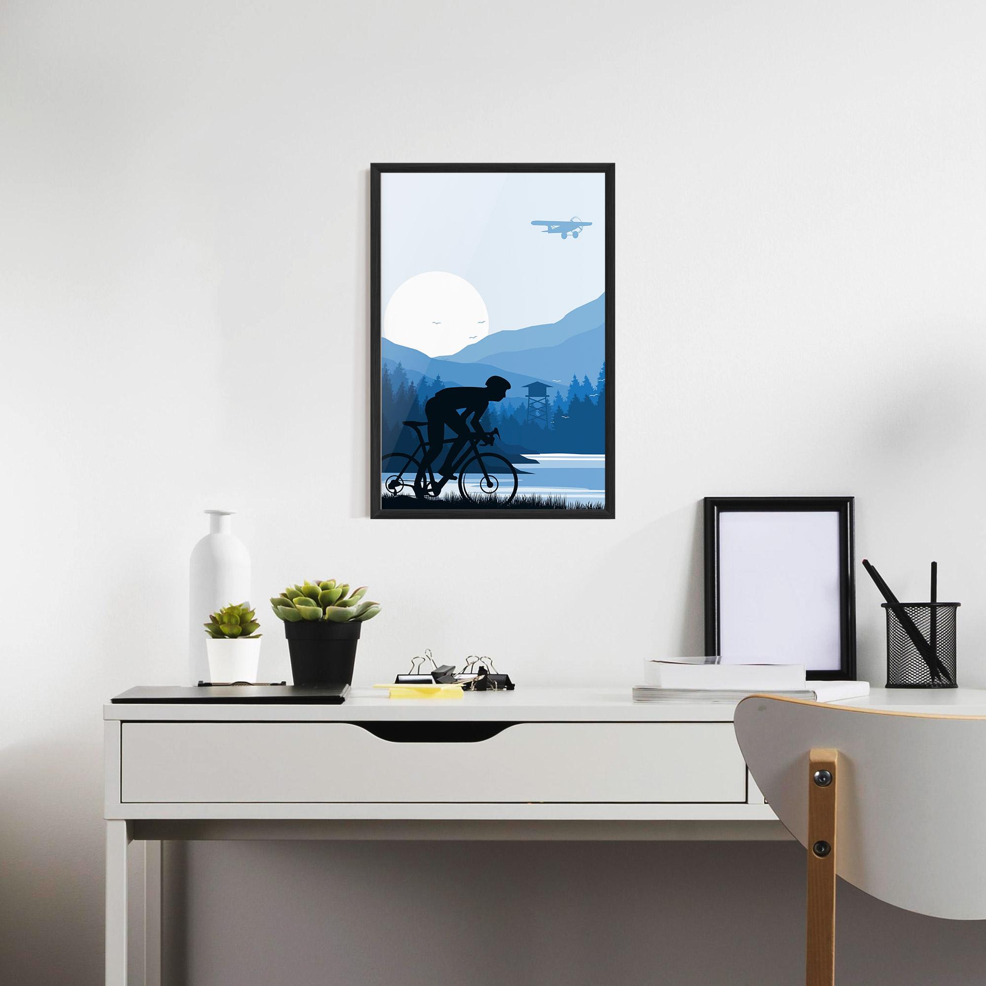 Gerahmte Poster Blue Light Bike mockup 7