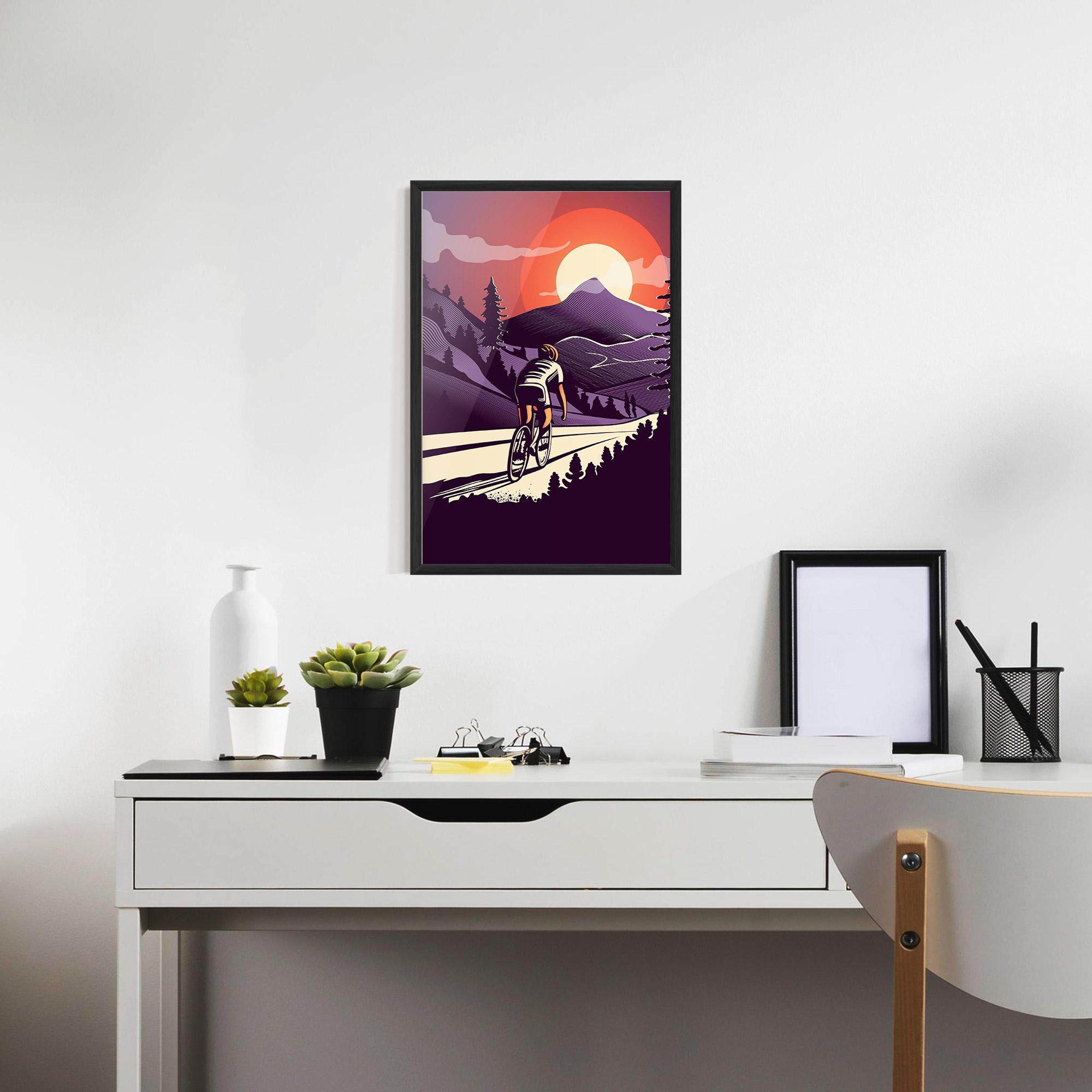 Gerahmte Poster Cycling Sunset mockup 7