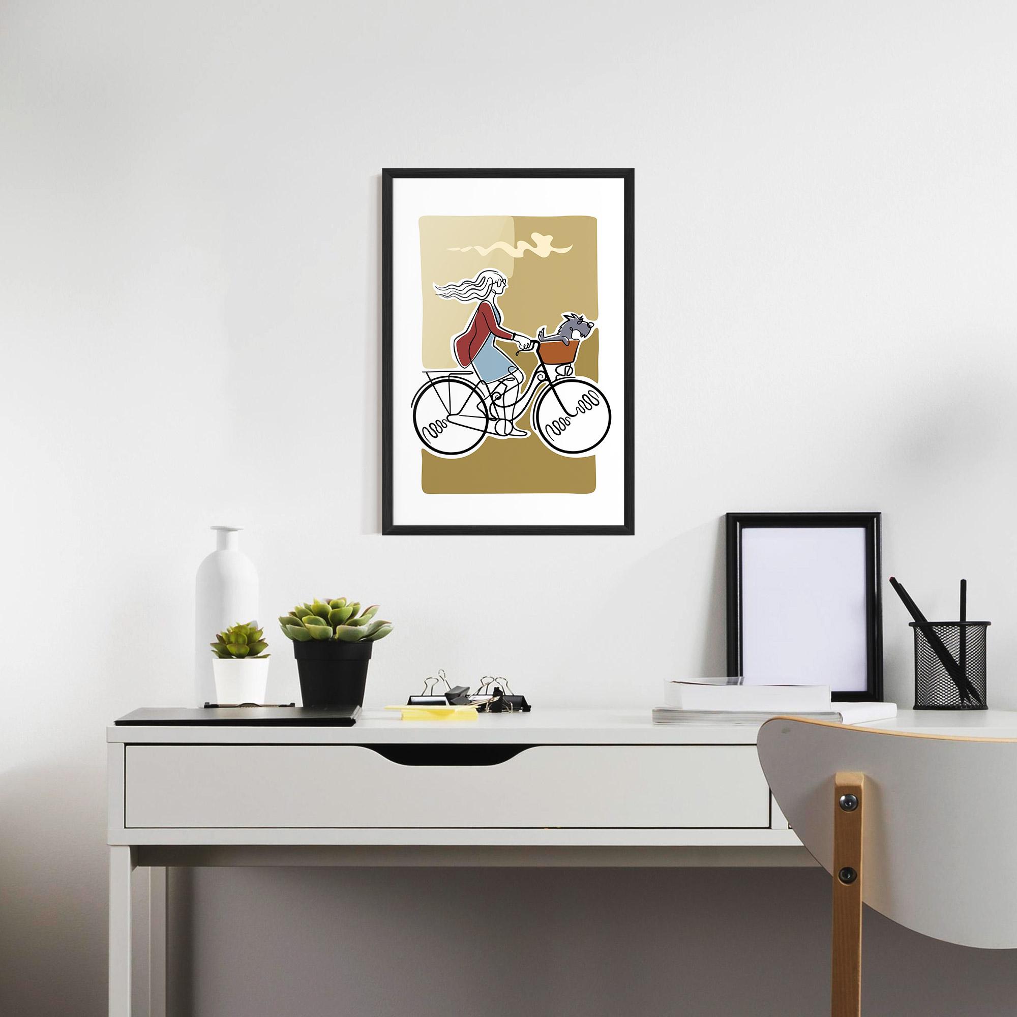 Gerahmte Poster Dog On Bike mockup 7