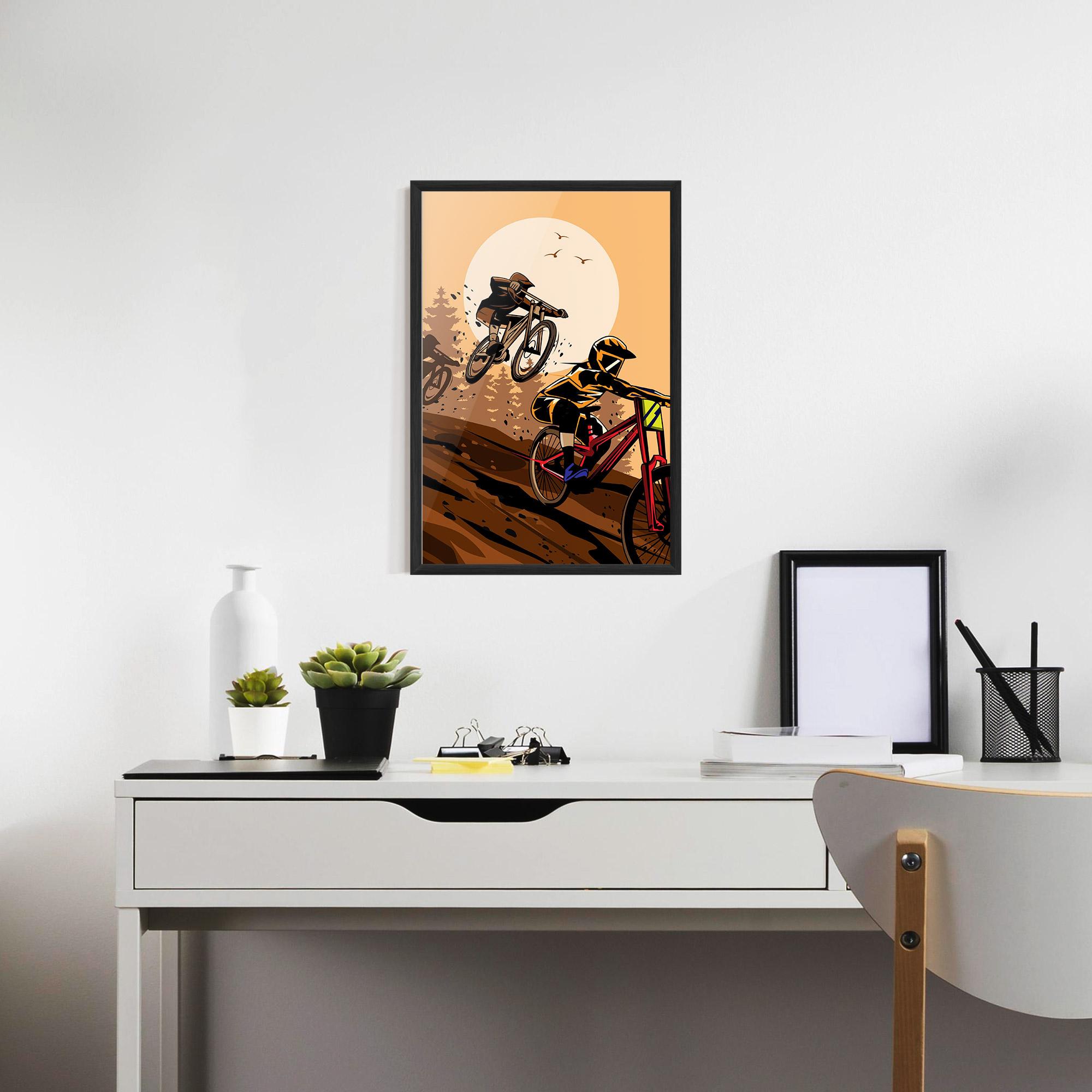 Gerahmte Poster Downhill Bike mockup 7