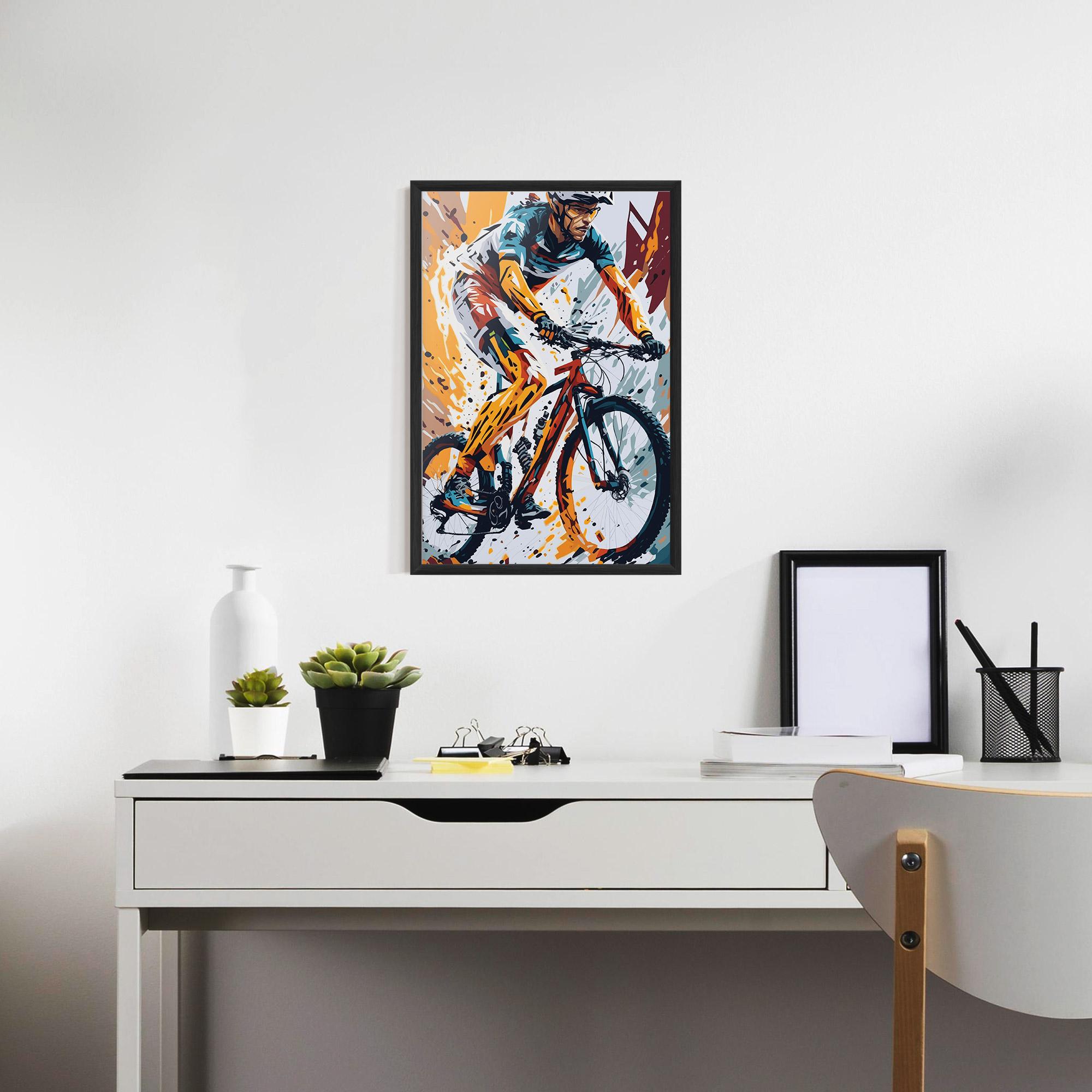 Gerahmte Poster Orange Bike Art mockup 7