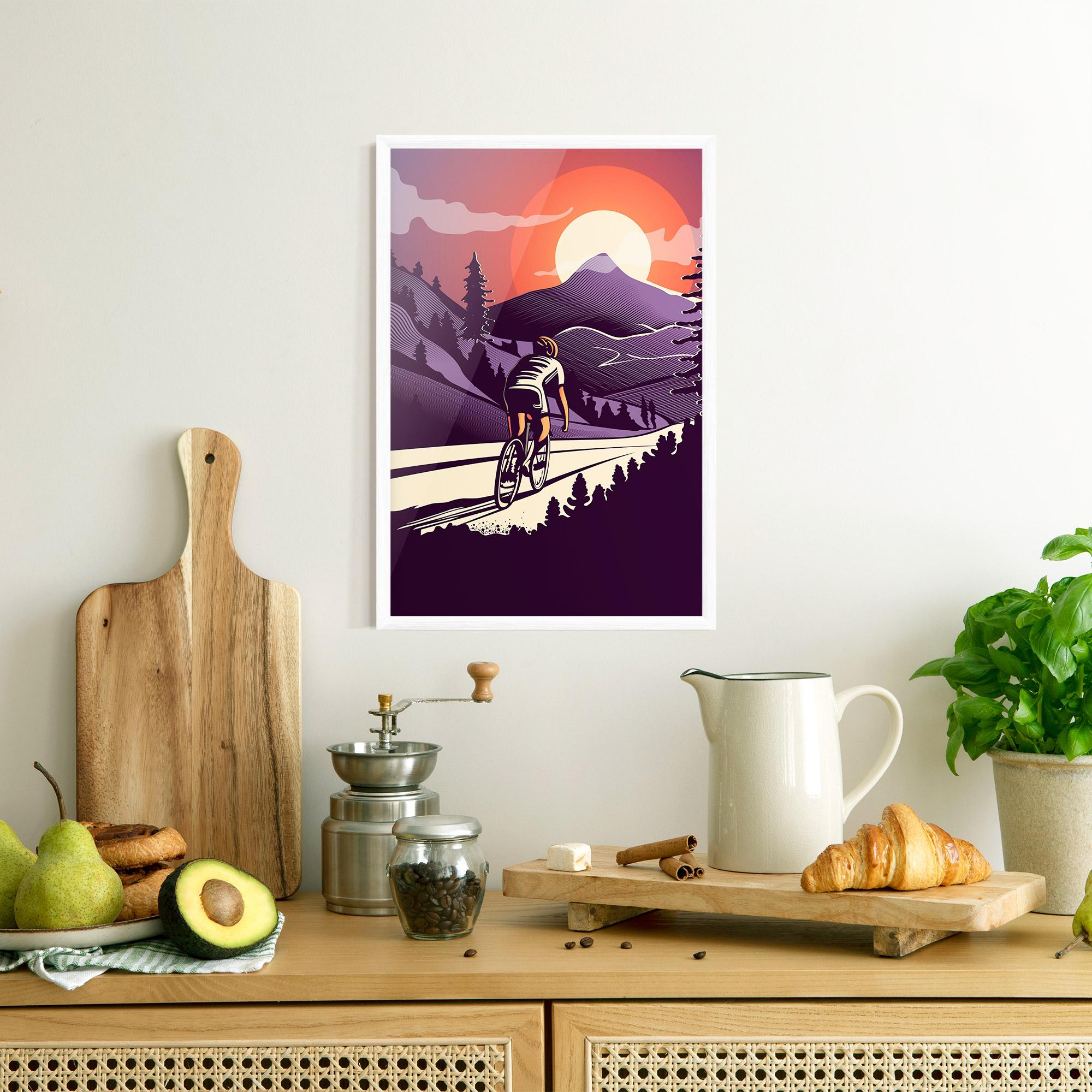 Gerahmte Poster Cycling Sunset mockup 8