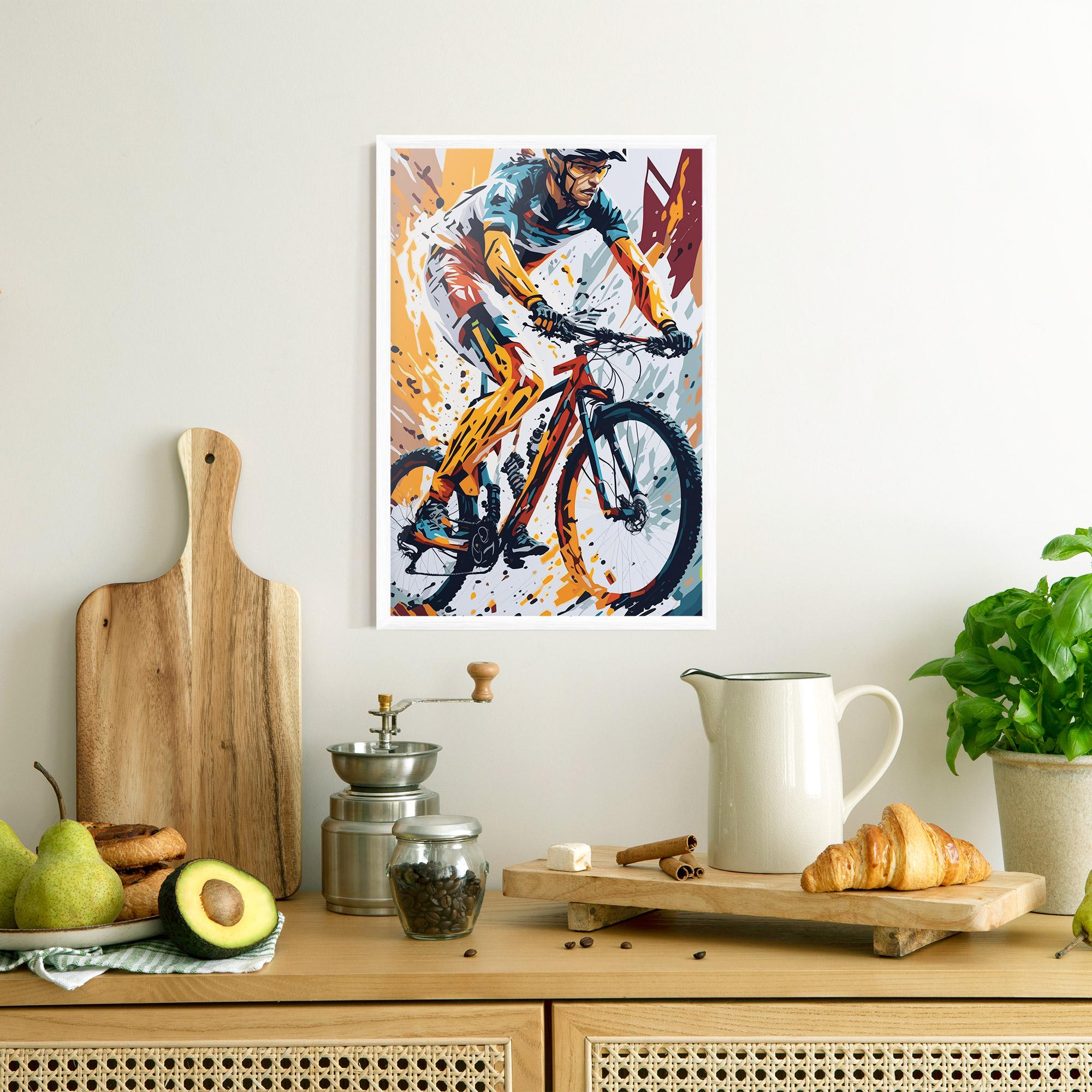 Gerahmte Poster Orange Bike Art mockup 8
