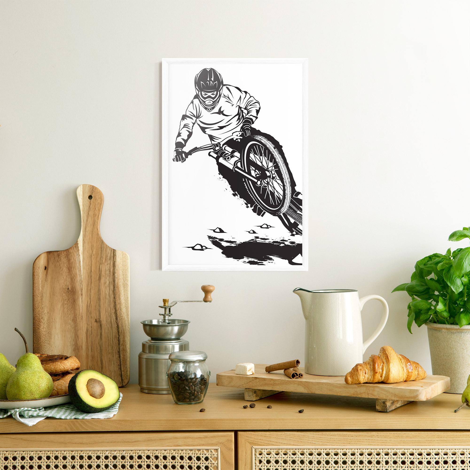 Gerahmte Poster Standing Downhill mockup 8