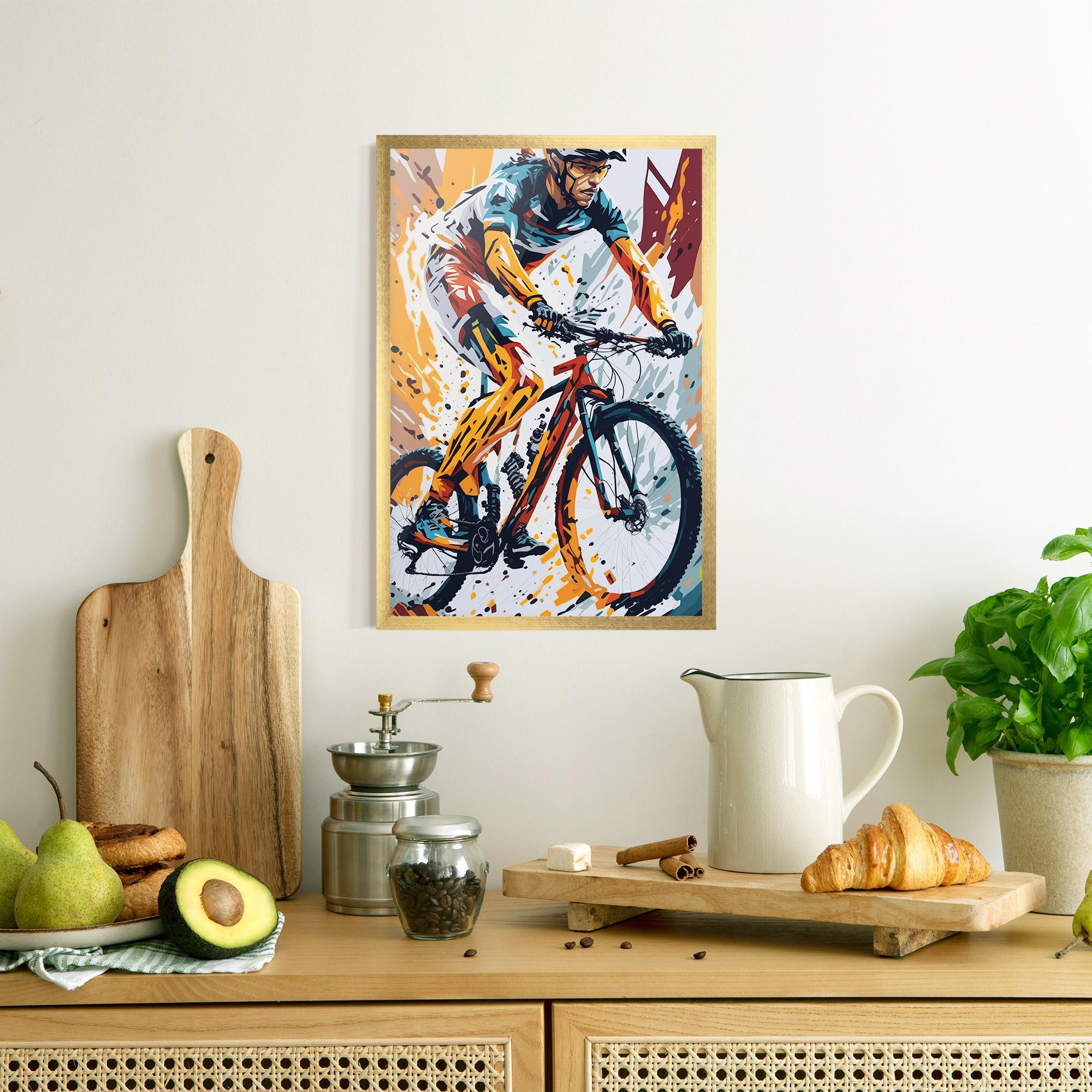 Gerahmte Poster Orange Bike Art mockup 8