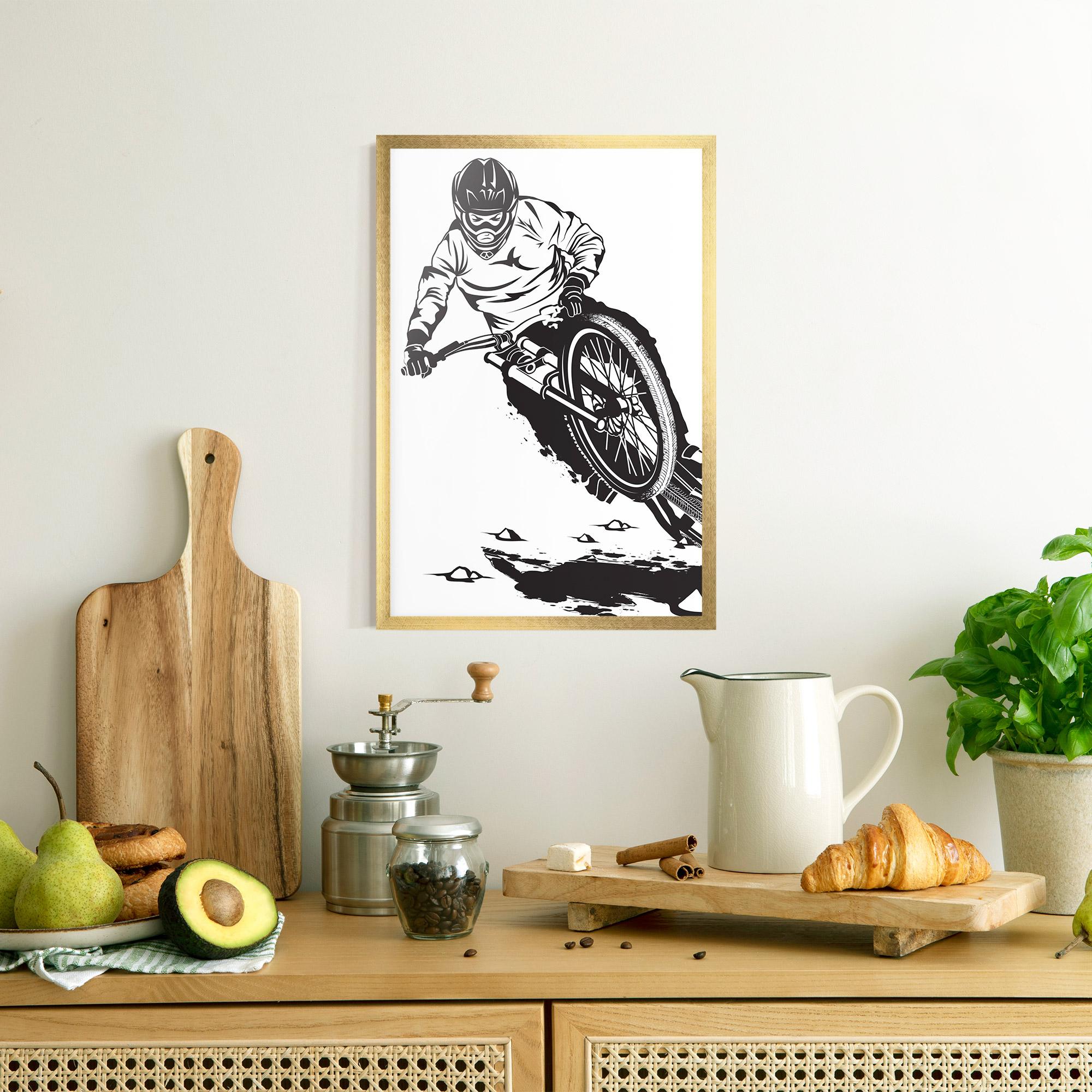 Gerahmte Poster Standing Downhill mockup 8