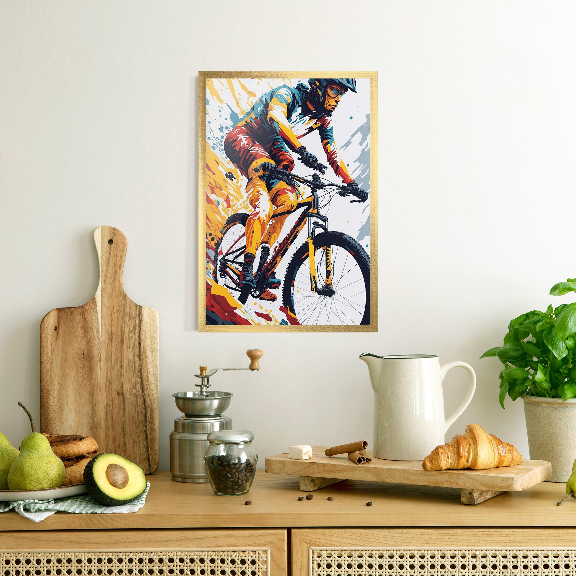 Gerahmte Poster Yellow Bike Art mockup 8