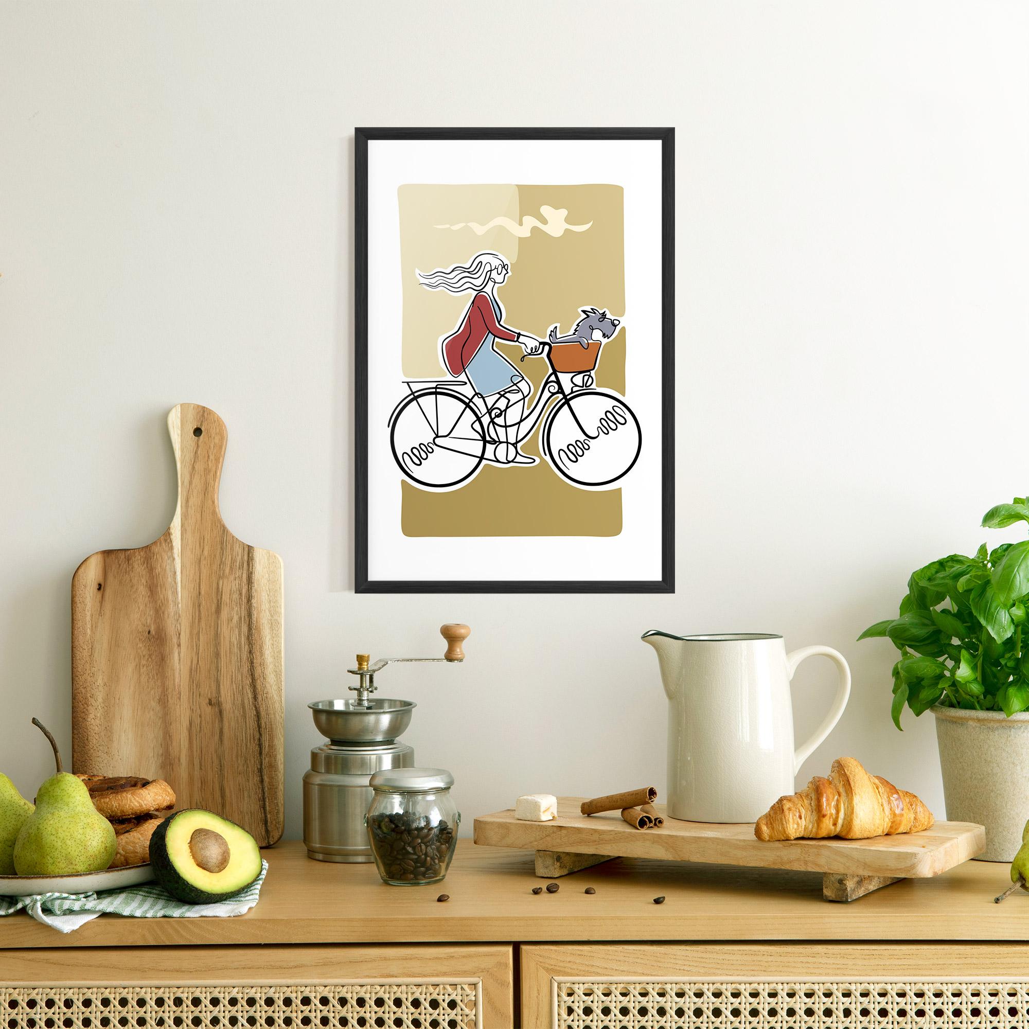Gerahmte Poster Dog On Bike mockup 8