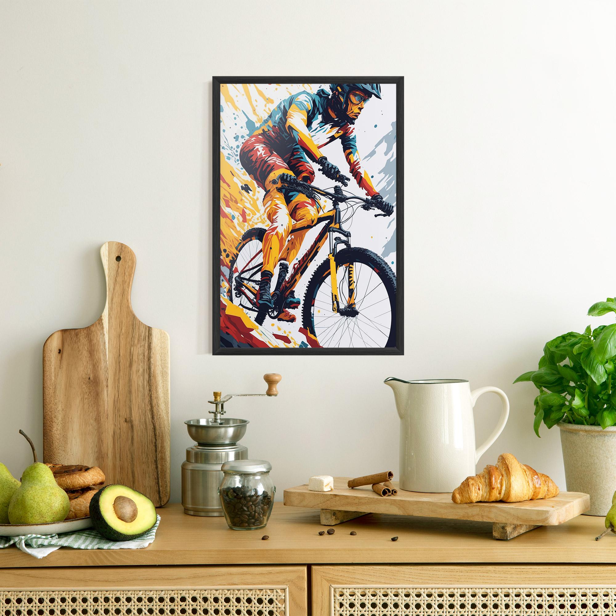 Gerahmte Poster Yellow Bike Art mockup 8