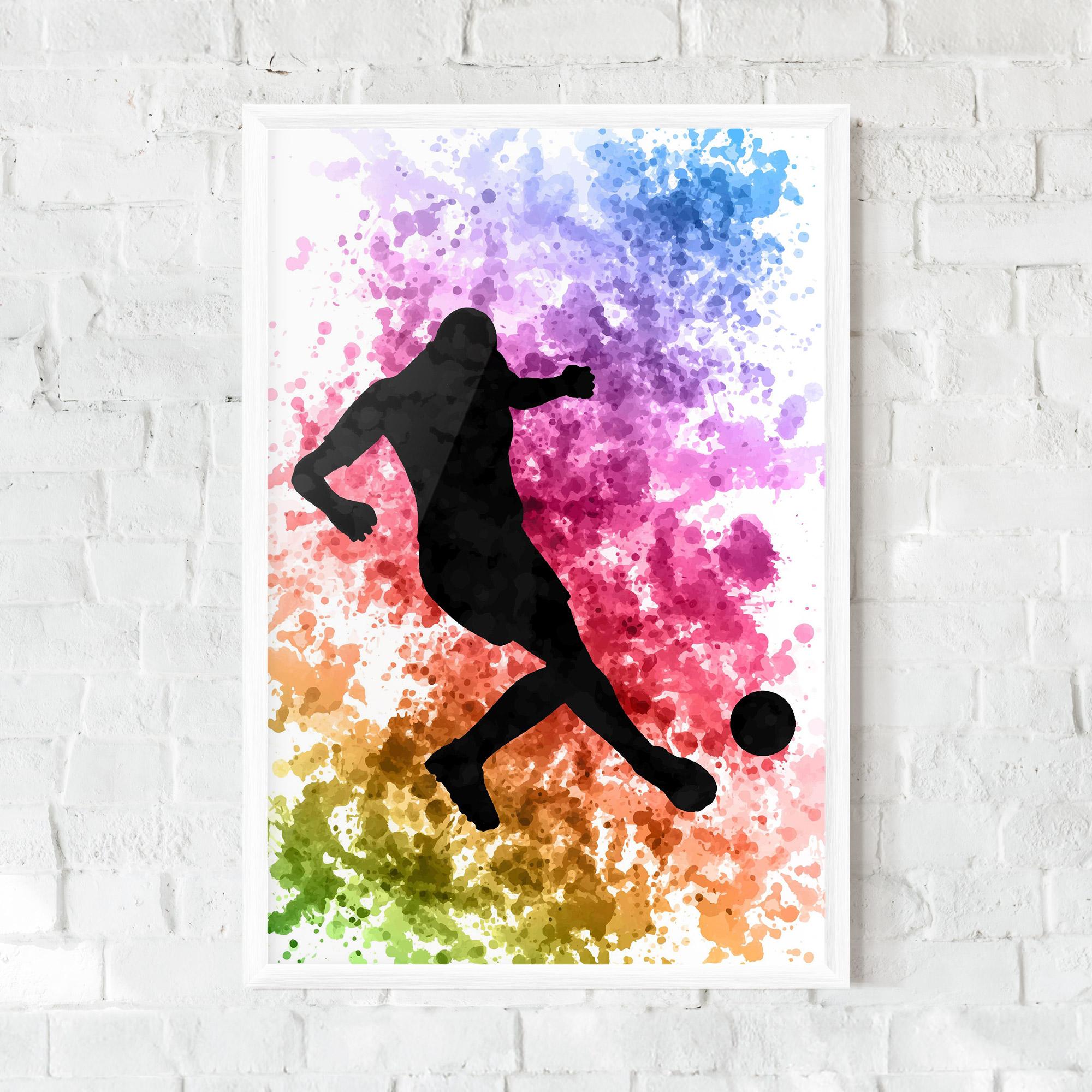 Gerahmte Poster Colorful Art Football mockup 0