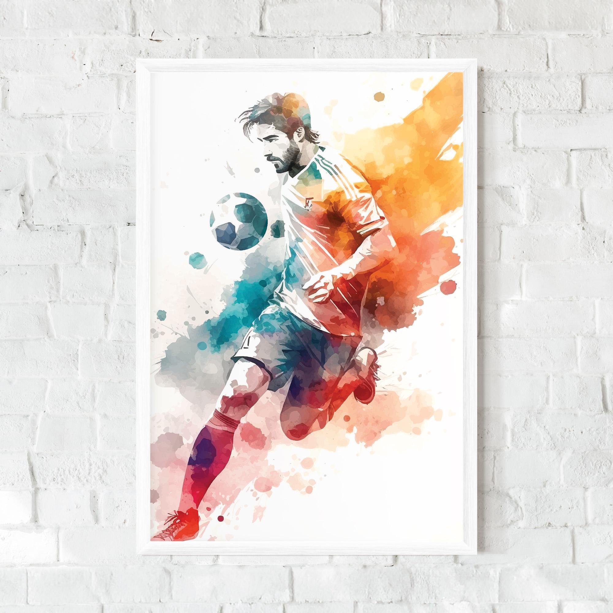 Gerahmte Poster Football Watercolor mockup 0