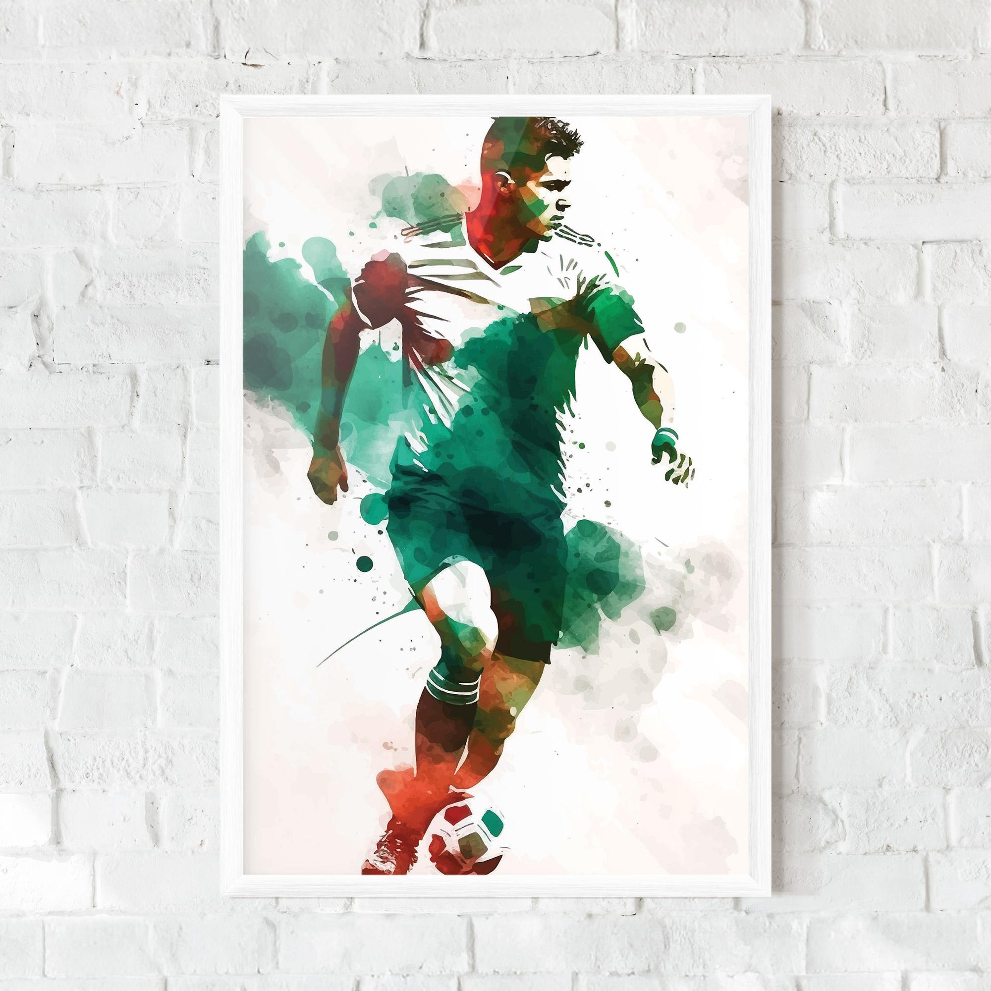 Gerahmte Poster Green Football mockup 0