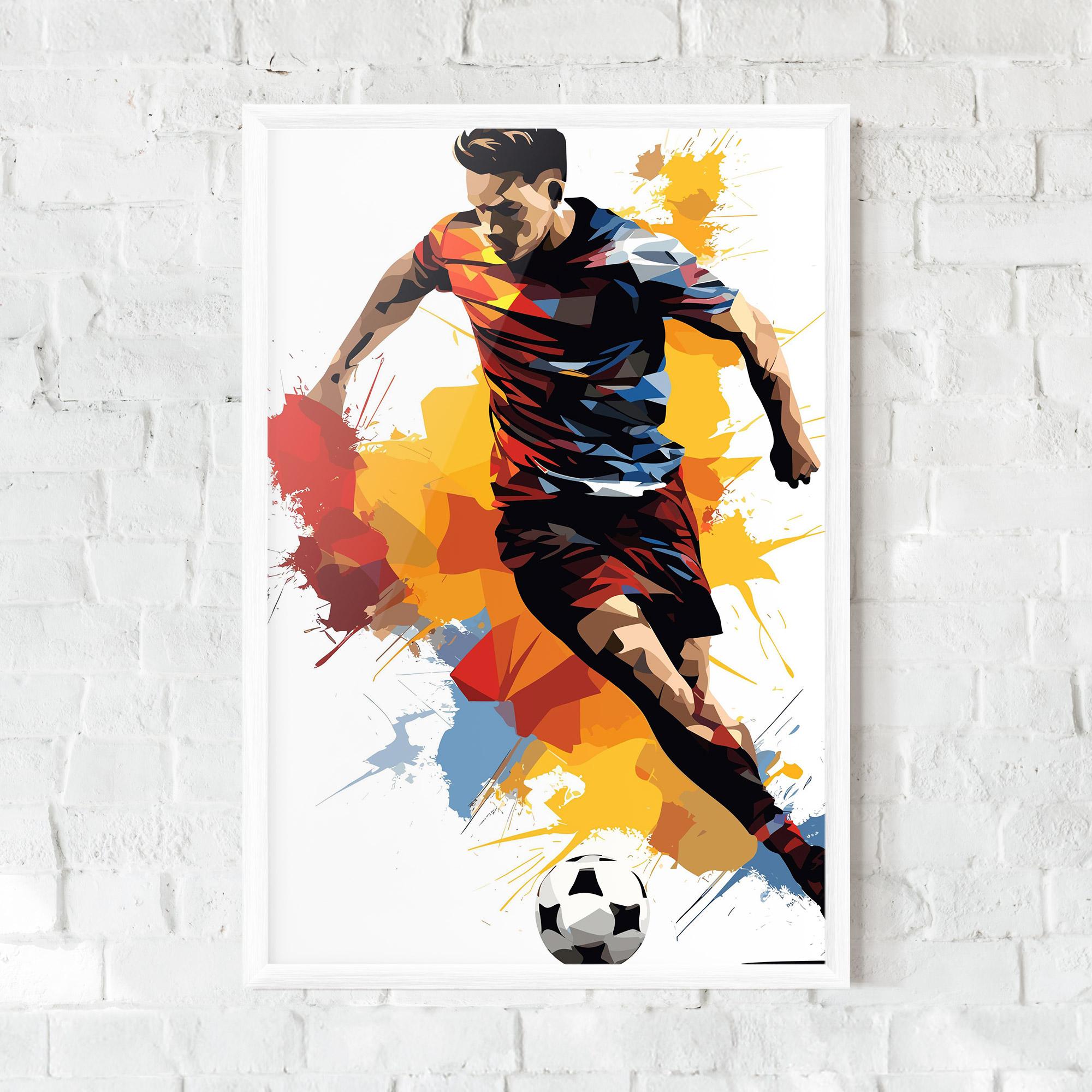 Gerahmte Poster Yellow Paint Football mockup 0
