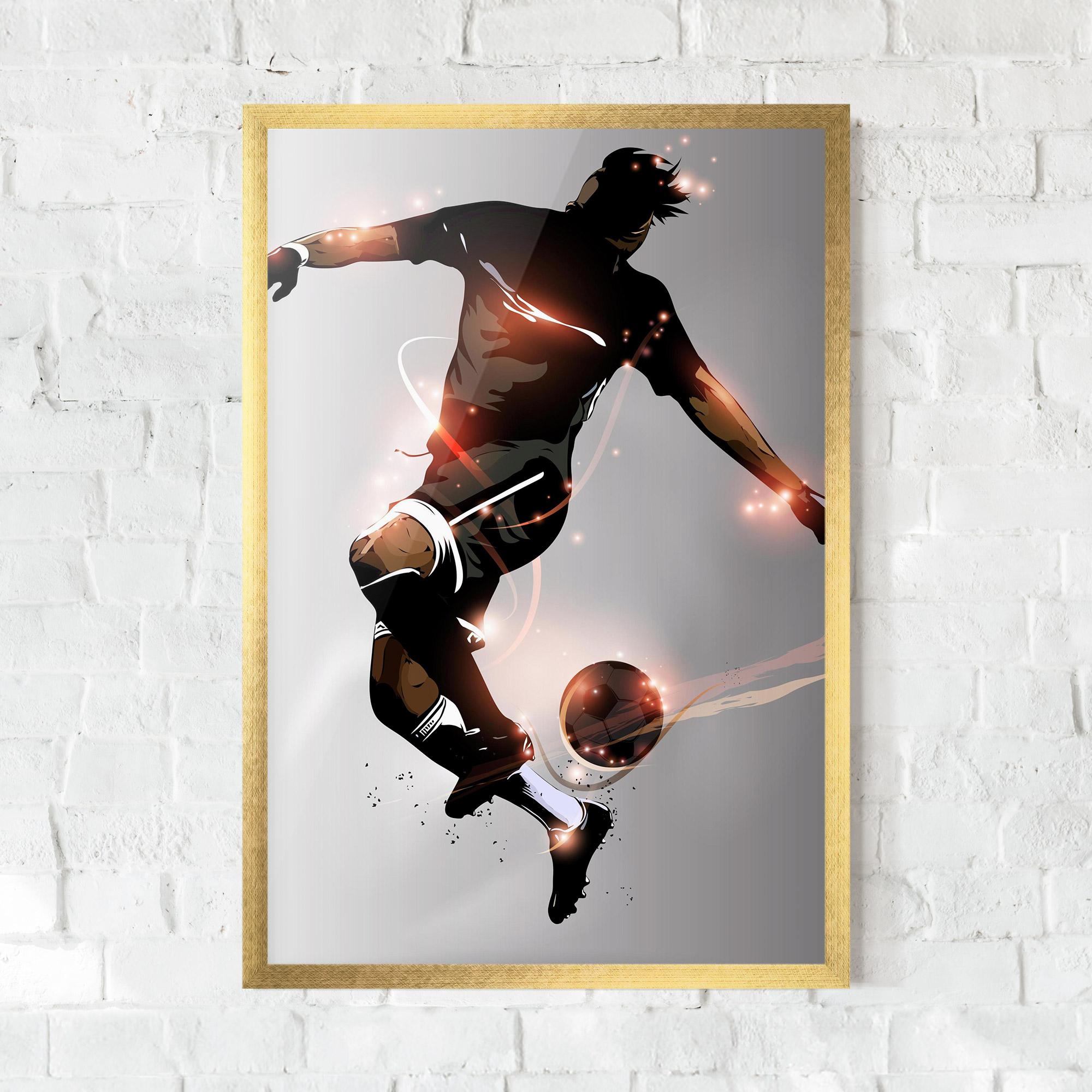 Gerahmte Poster Football Jump mockup 0