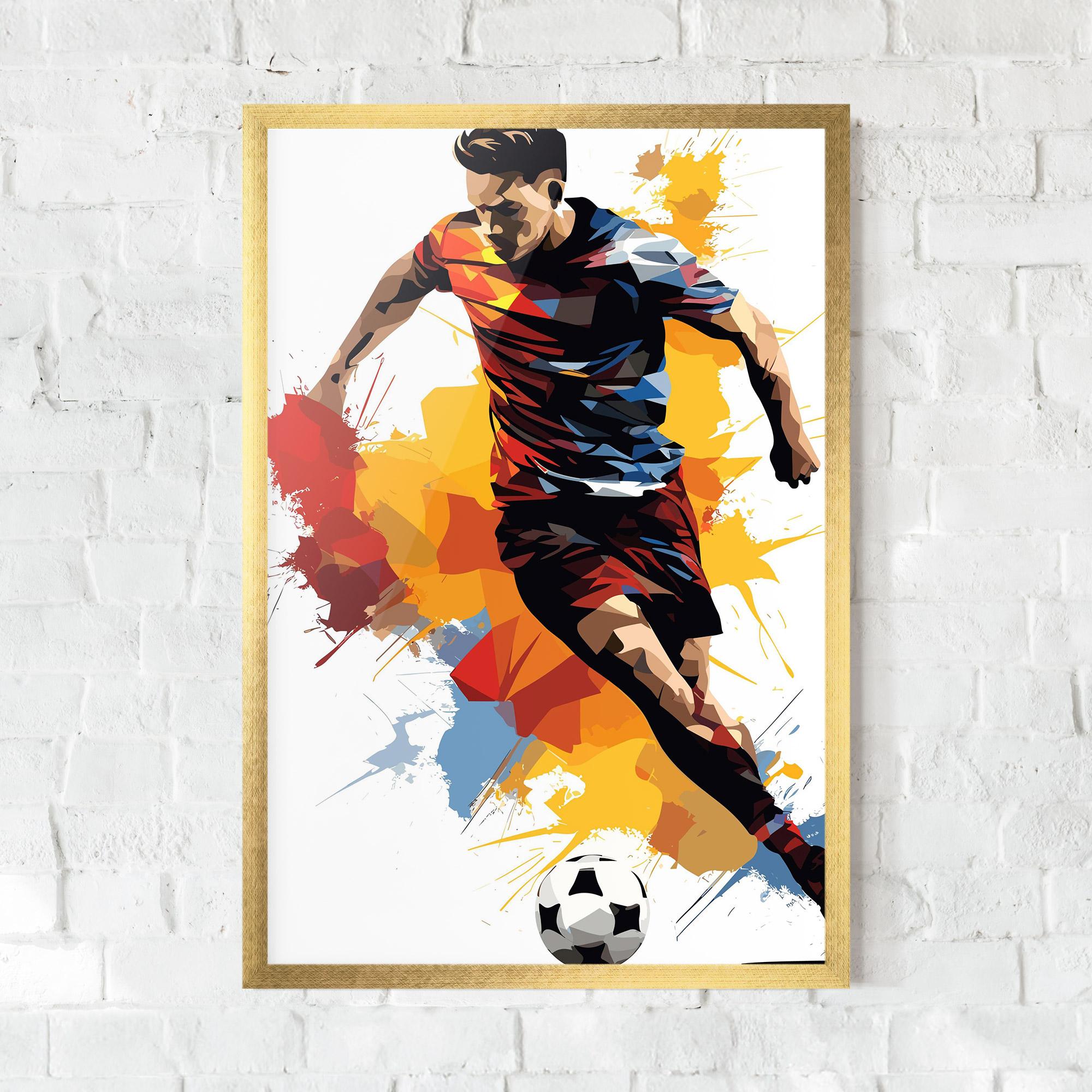 Gerahmte Poster Yellow Paint Football mockup 0