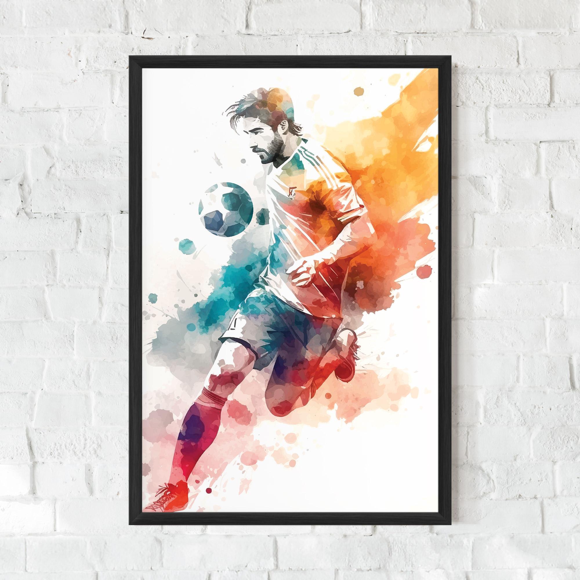 Gerahmte Poster Football Watercolor mockup 0