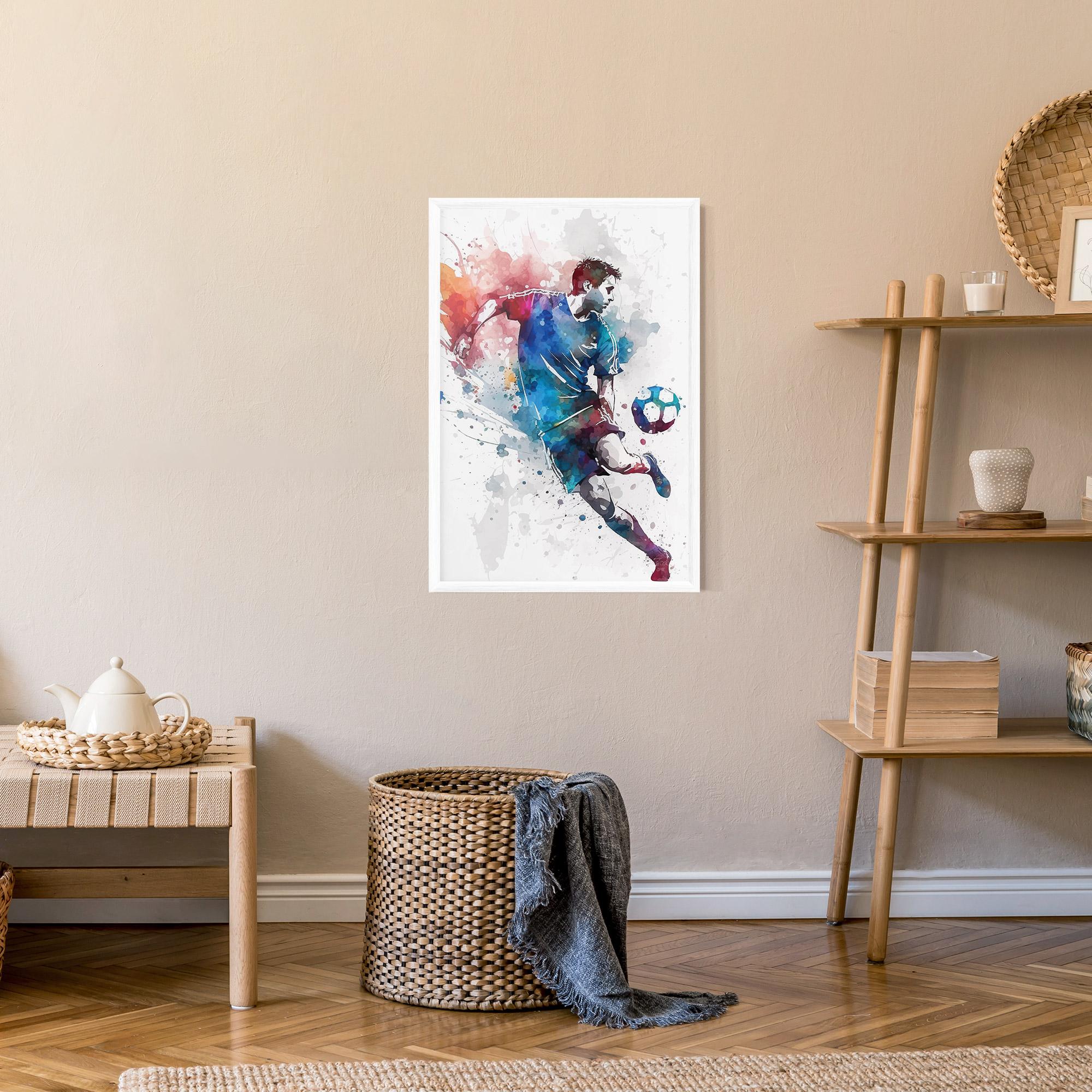 Gerahmte Poster Watercolor Football mockup 9