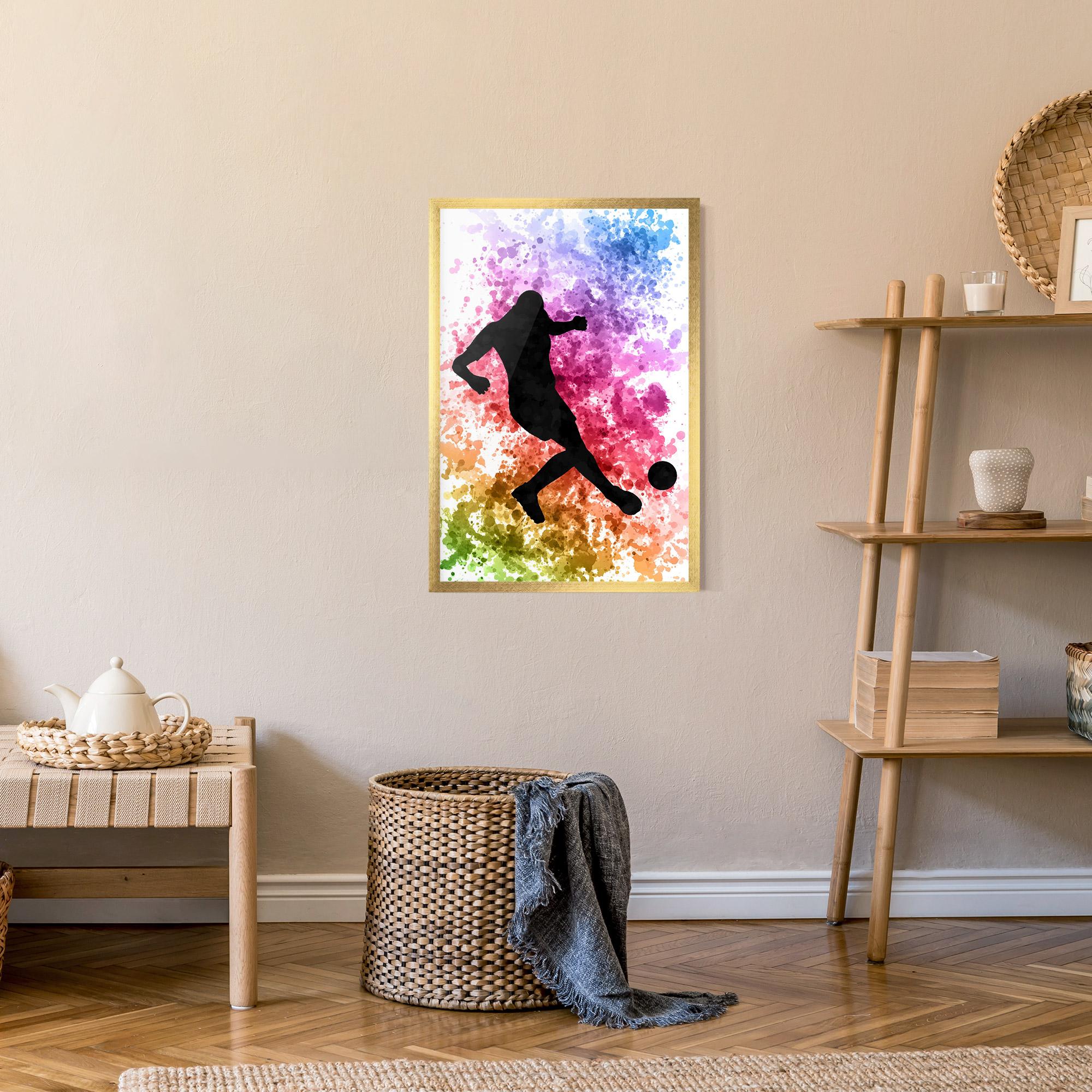 Gerahmte Poster Colorful Art Football mockup 9