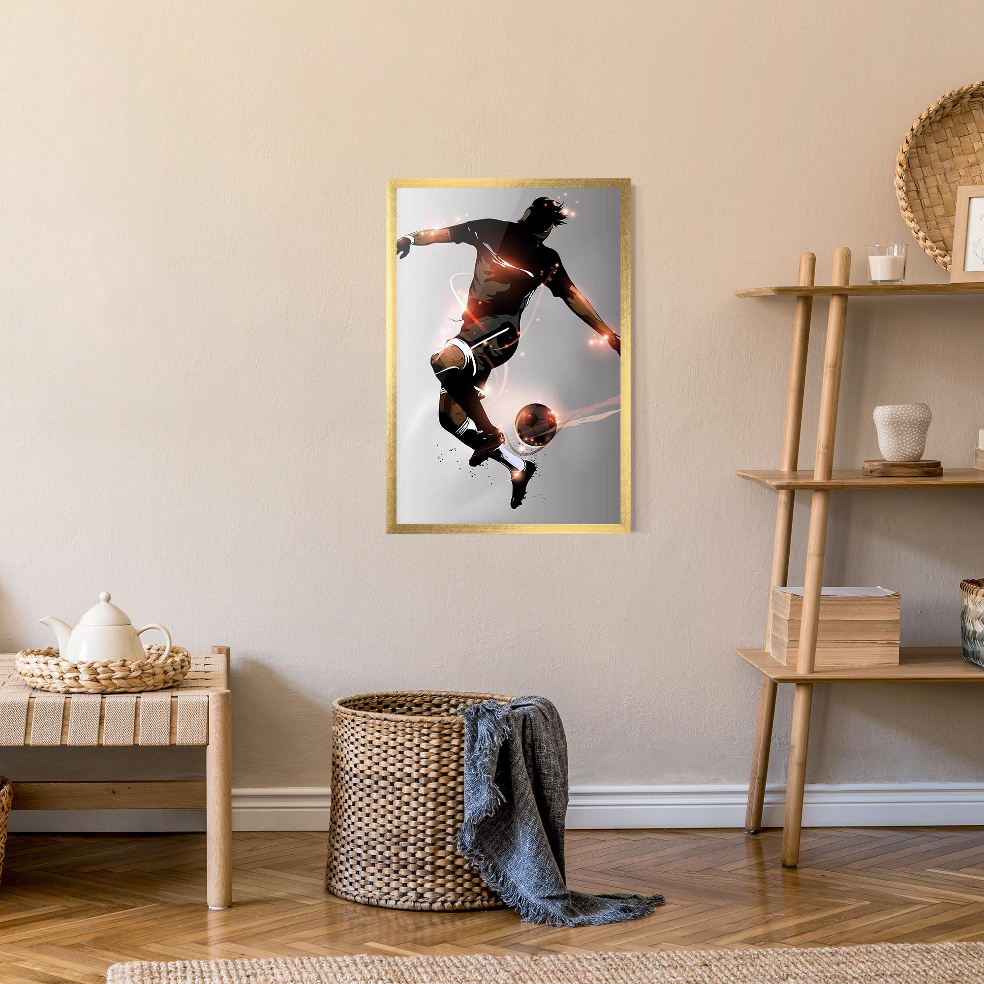 Gerahmte Poster Football Jump mockup 9