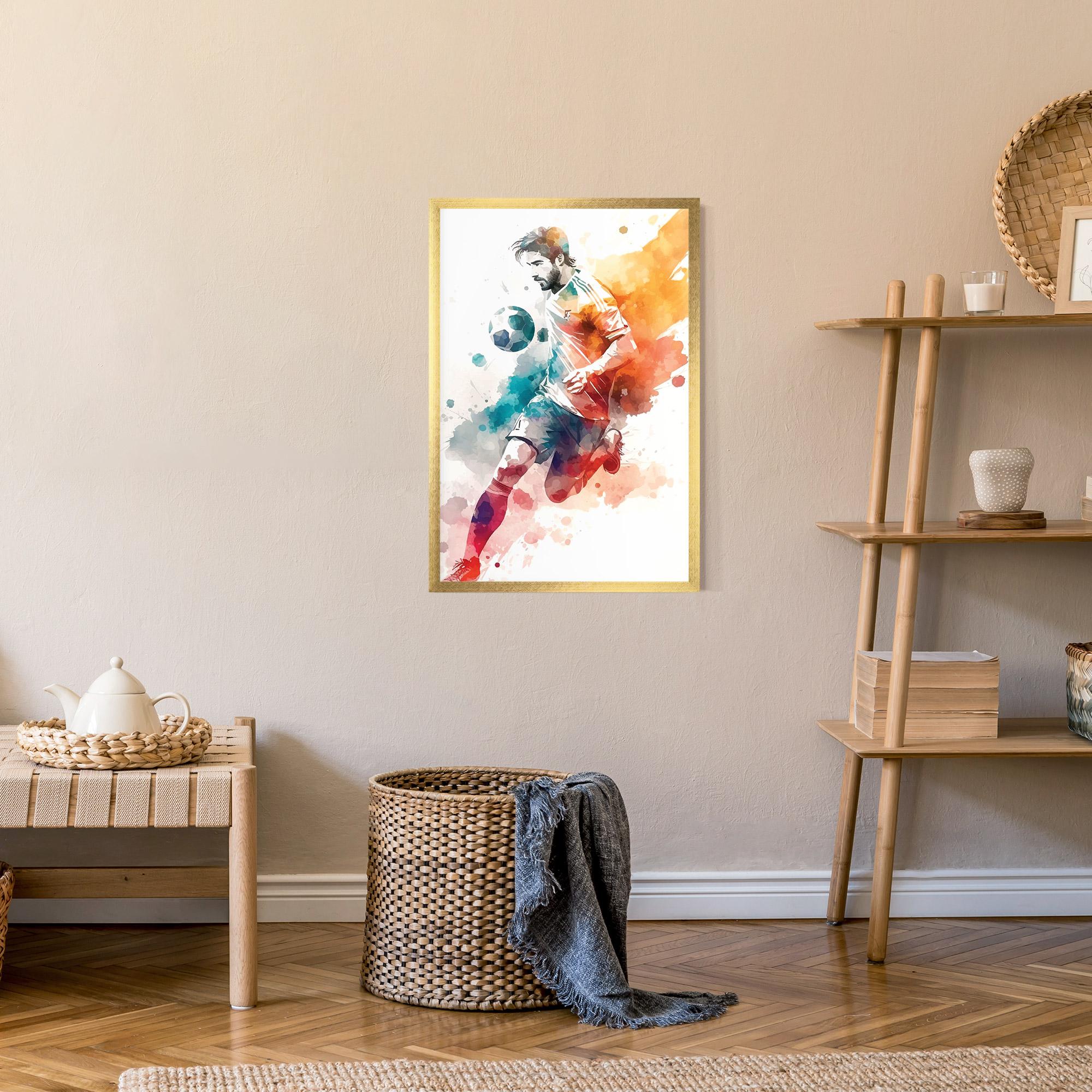 Gerahmte Poster Football Watercolor mockup 9