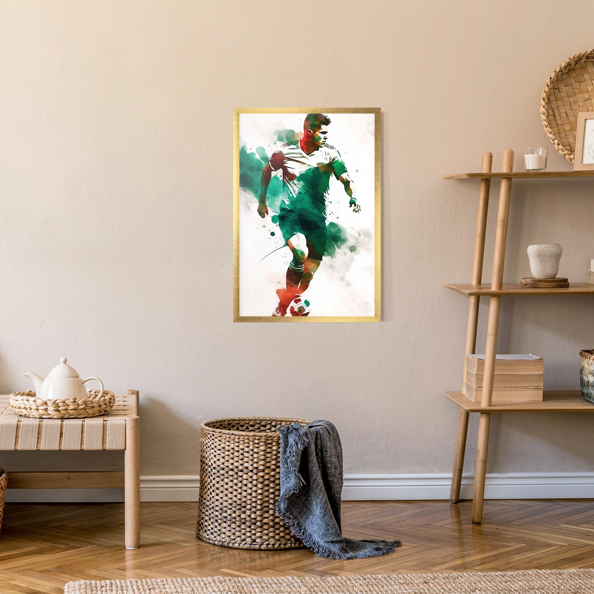 Gerahmte Poster Green Football mockup 9