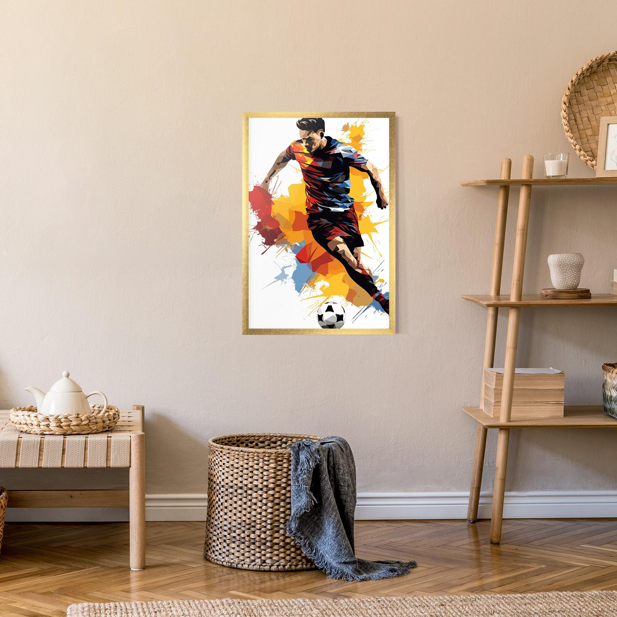Gerahmte Poster Yellow Paint Football mockup 9