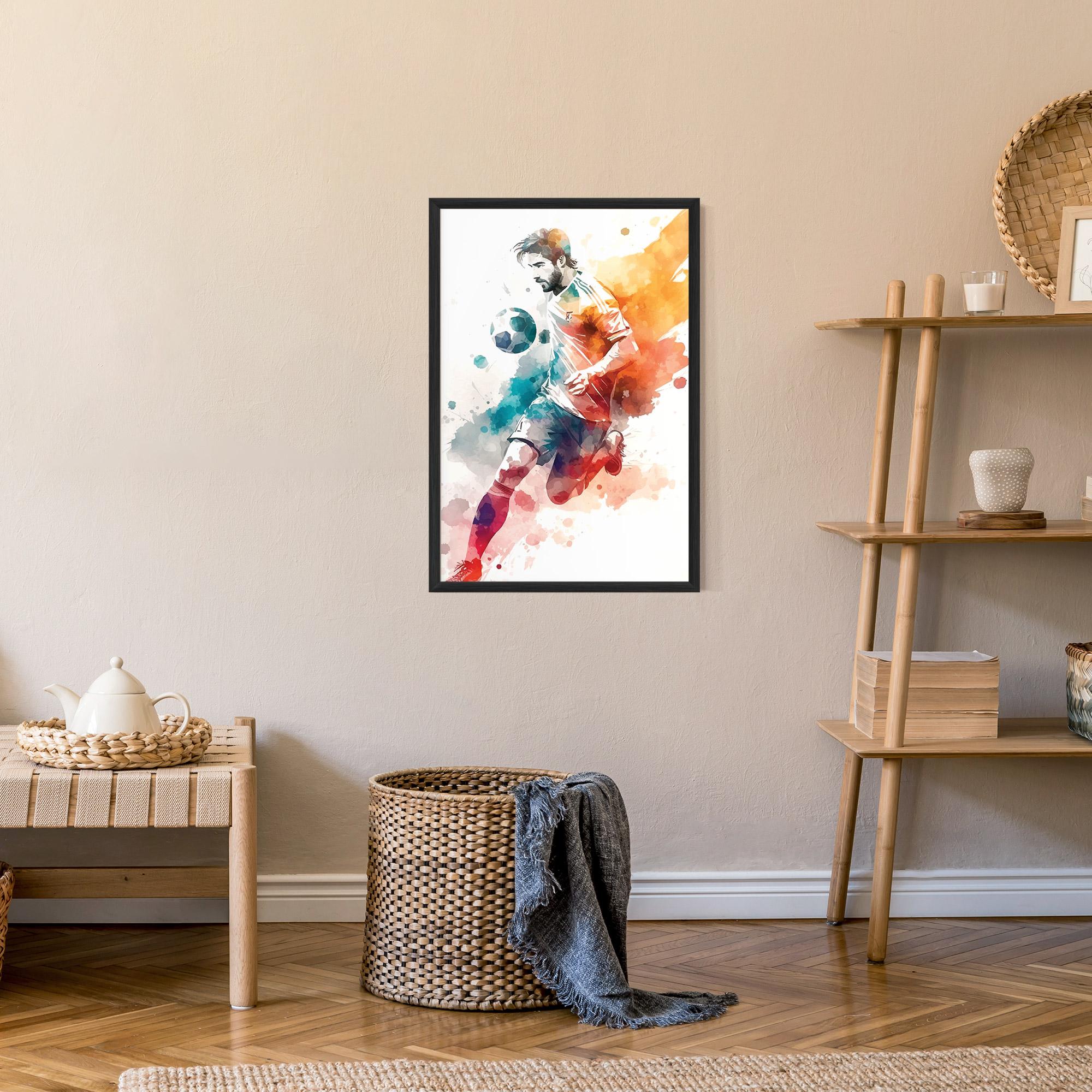 Gerahmte Poster Football Watercolor mockup 9