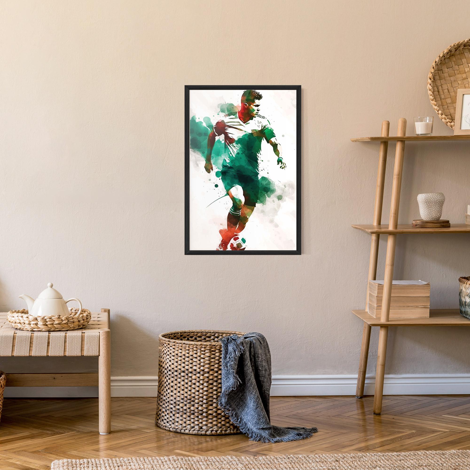 Gerahmte Poster Green Football mockup 9