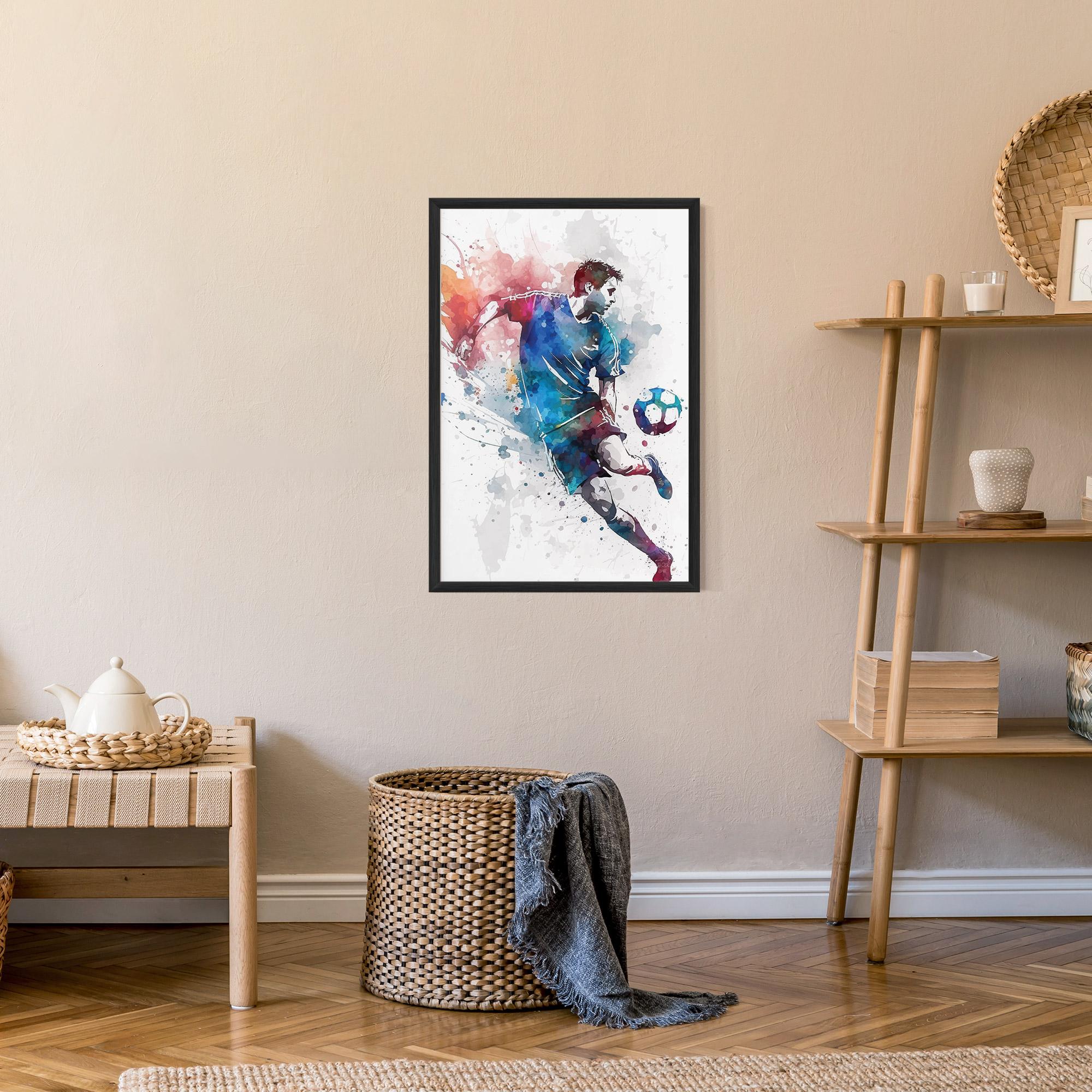 Gerahmte Poster Watercolor Football mockup 9