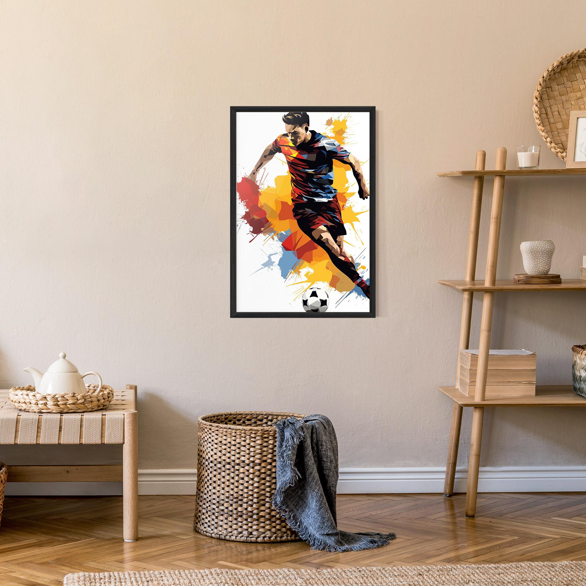 Gerahmte Poster Yellow Paint Football mockup 9