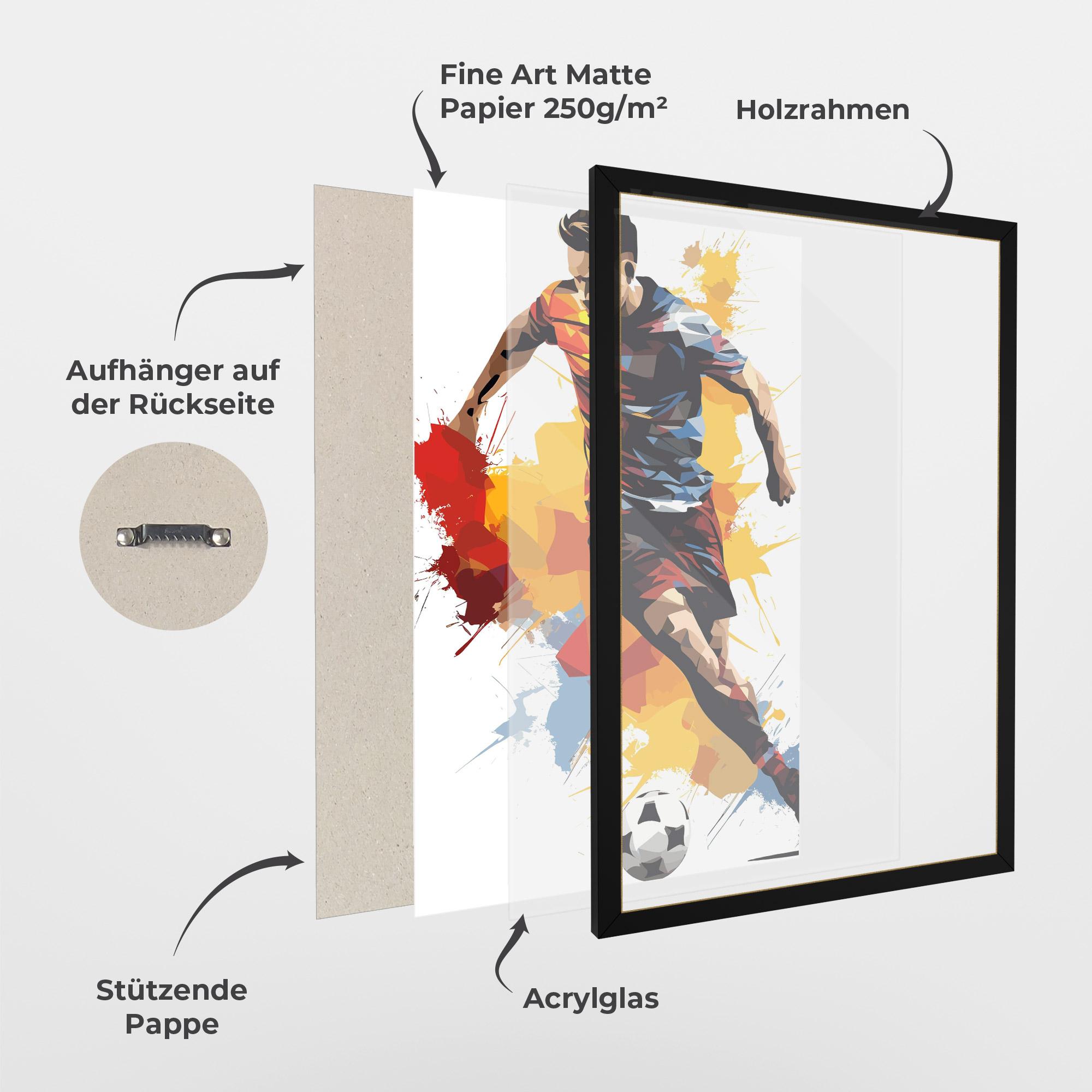 Gerahmte Poster Yellow Paint Football mockup 1