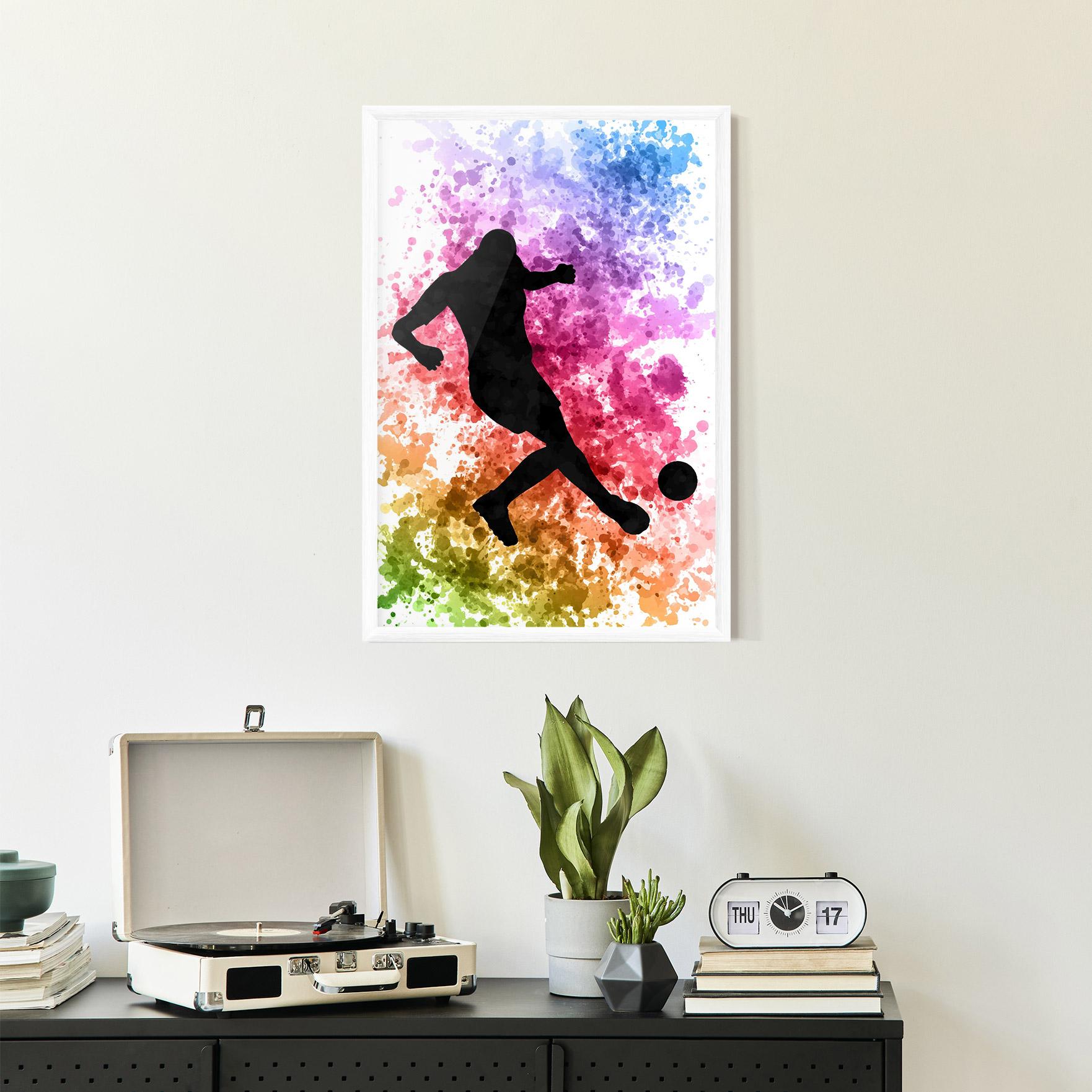 Gerahmte Poster Colorful Art Football mockup 2