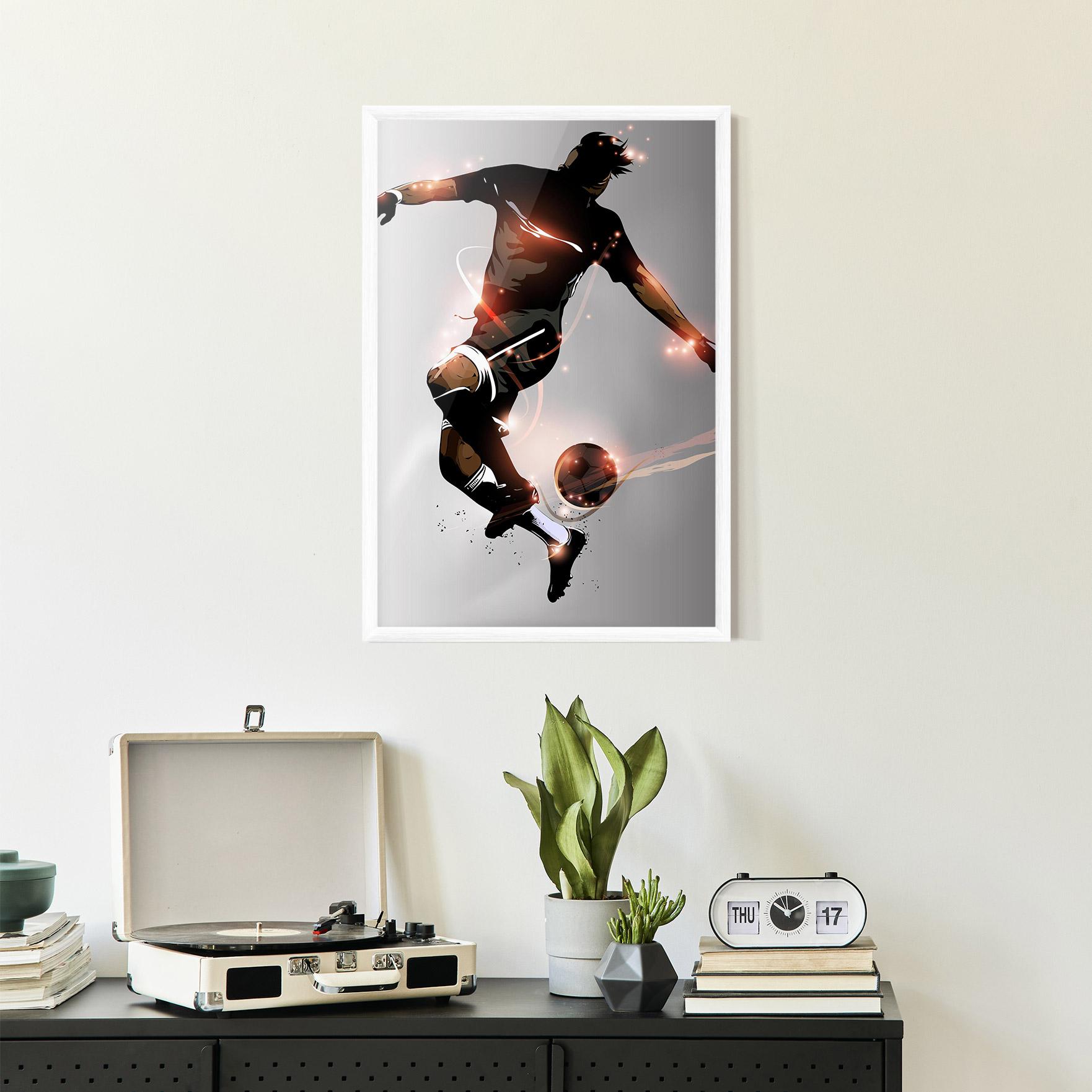 Gerahmte Poster Football Jump mockup 2