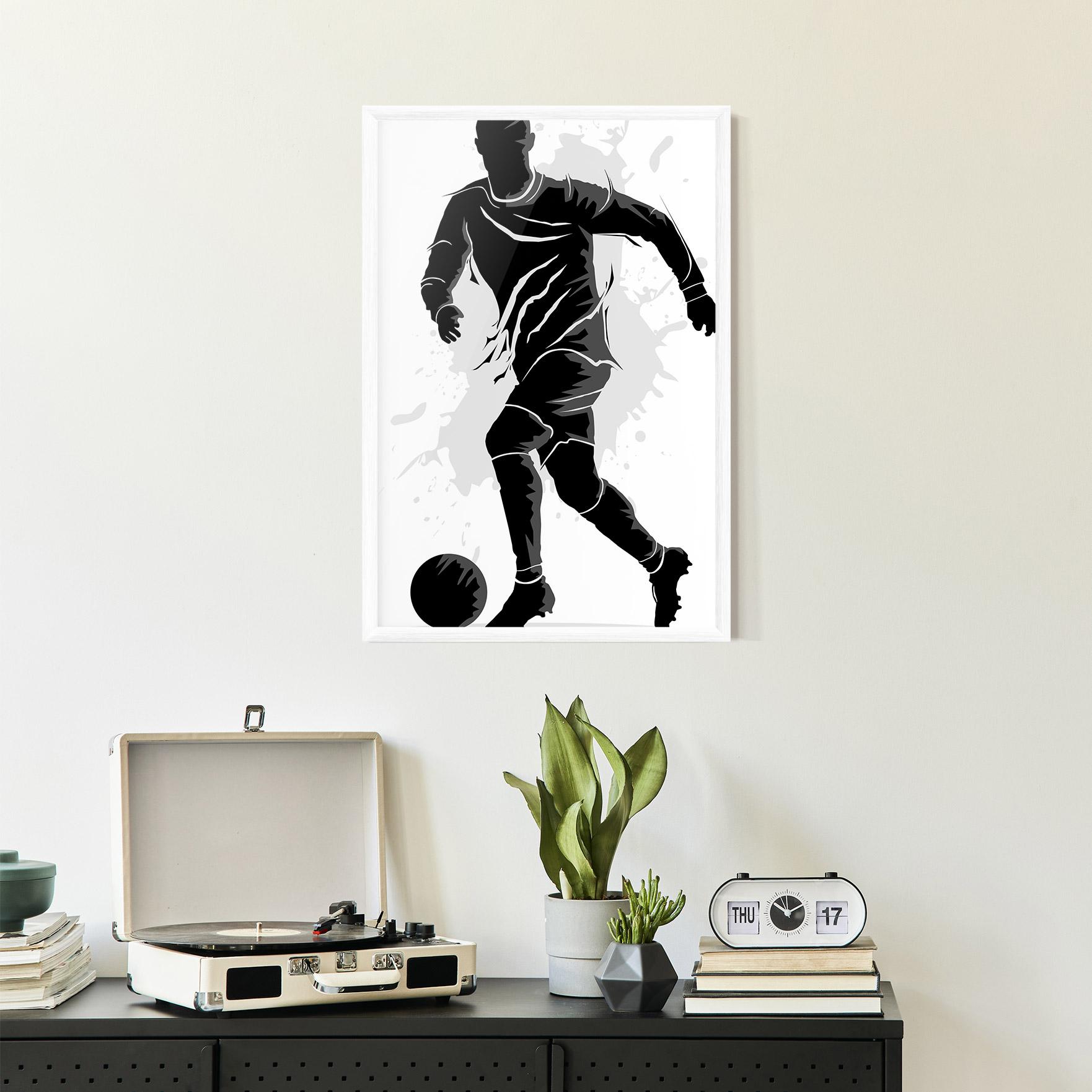 Gerahmte Poster Football Shadow mockup 2