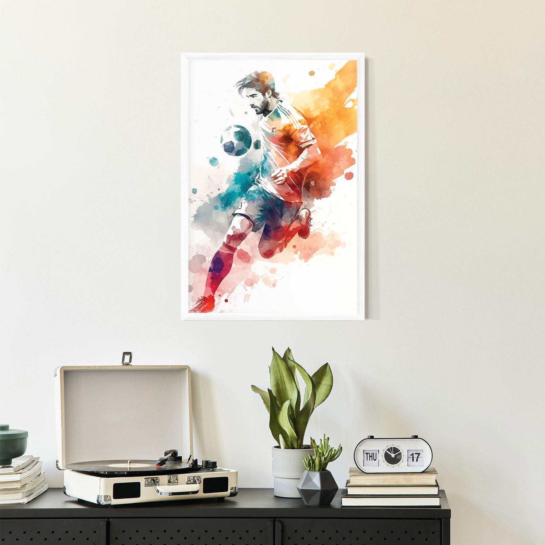 Gerahmte Poster Football Watercolor mockup 2