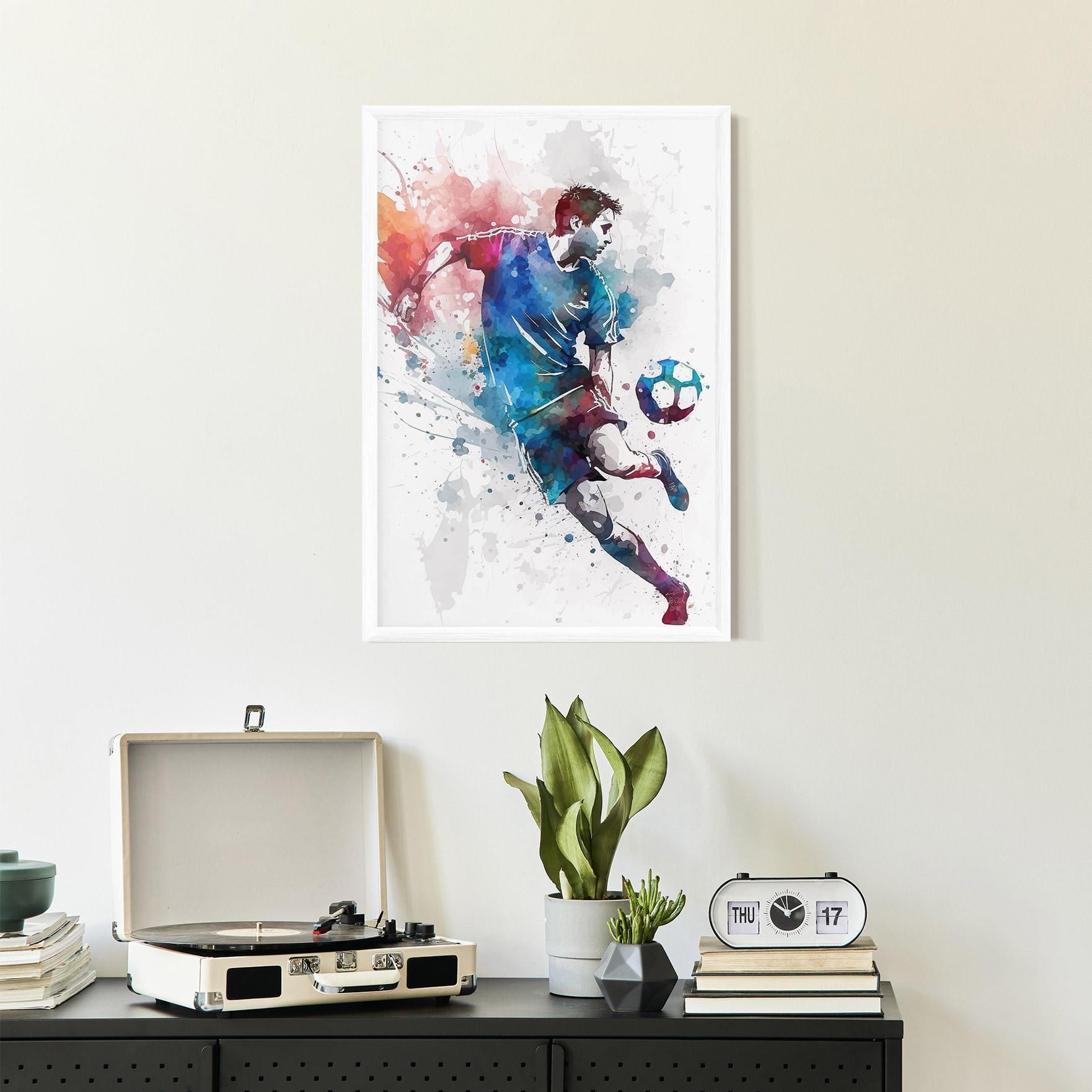 Gerahmte Poster Watercolor Football mockup 2