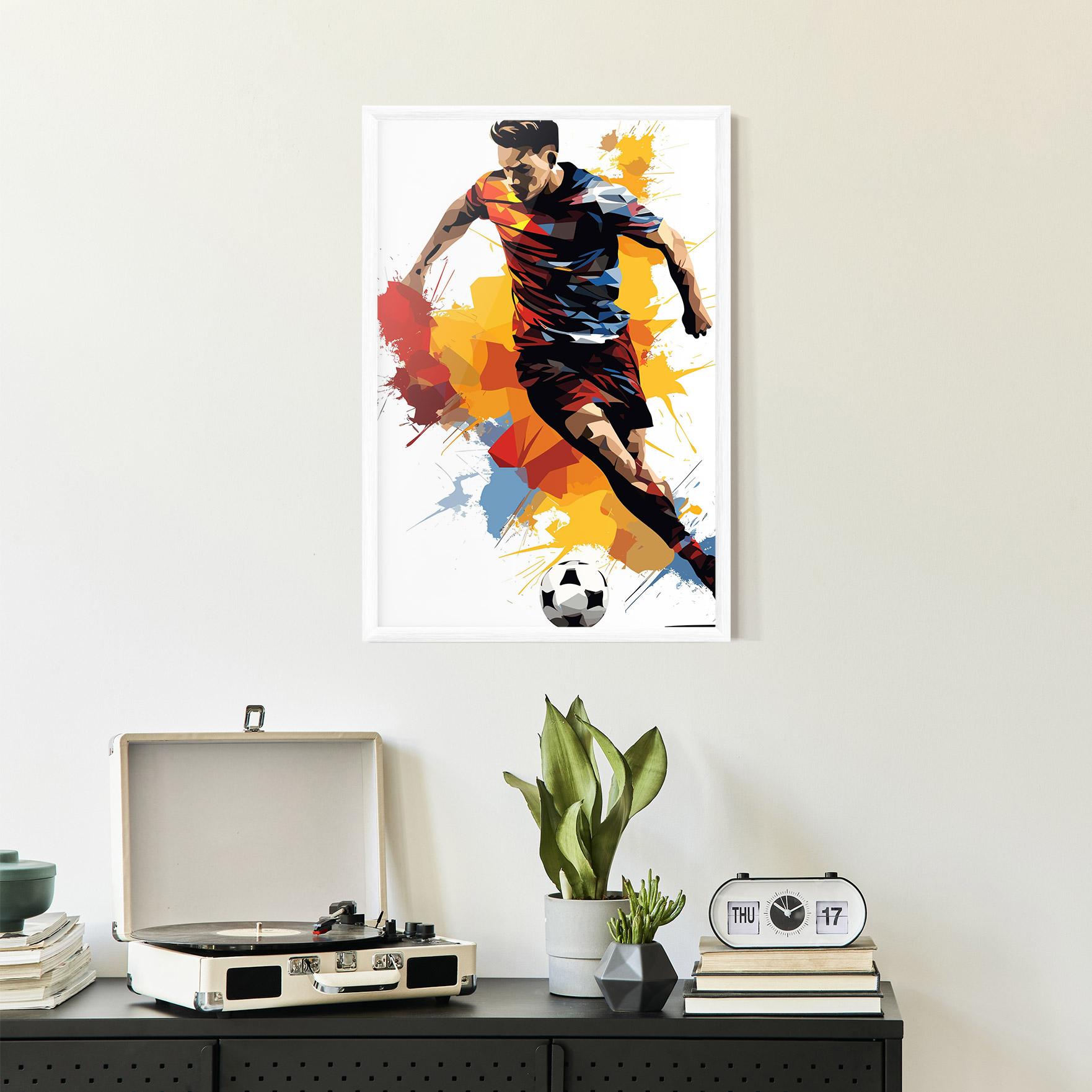 Gerahmte Poster Yellow Paint Football mockup 2