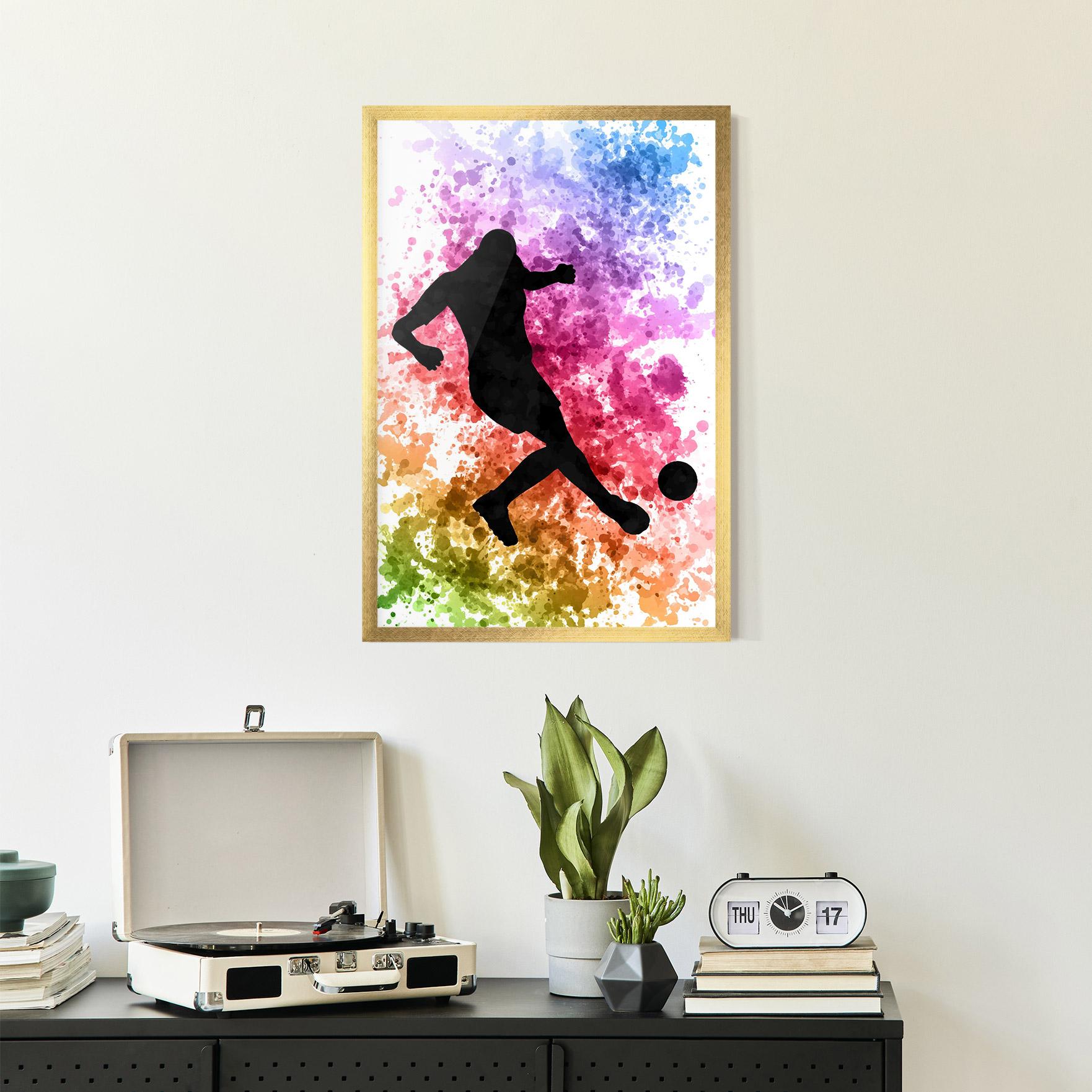 Gerahmte Poster Colorful Art Football mockup 2