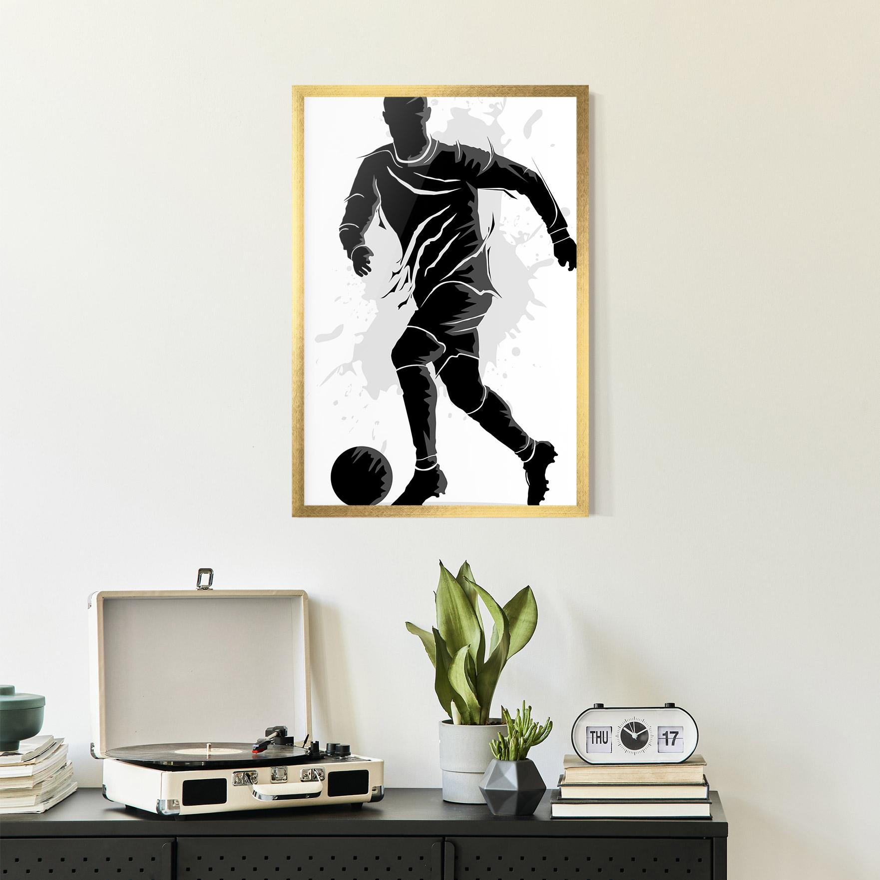 Gerahmte Poster Football Shadow mockup 2