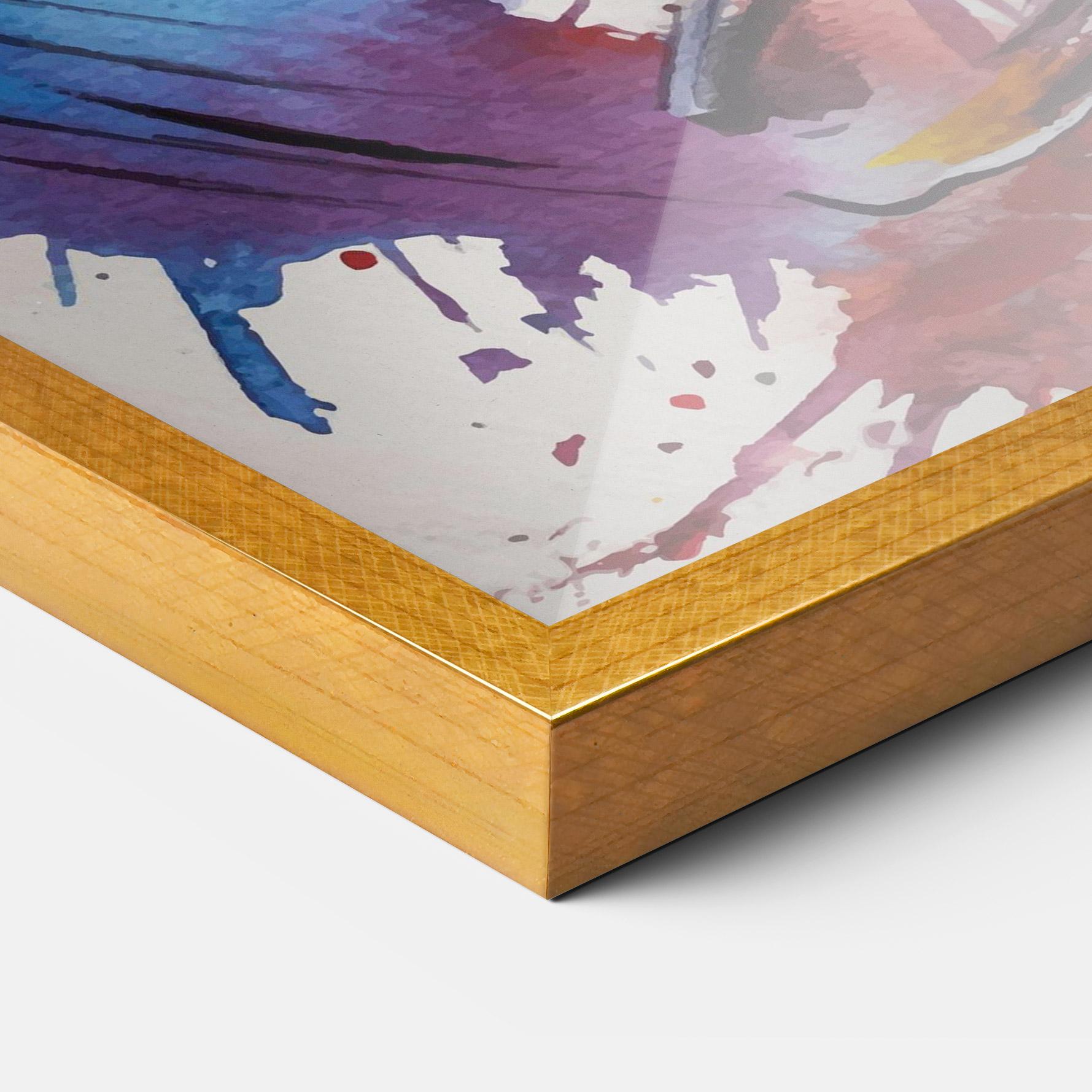 Gerahmte Poster Yellow Art Football mockup 3