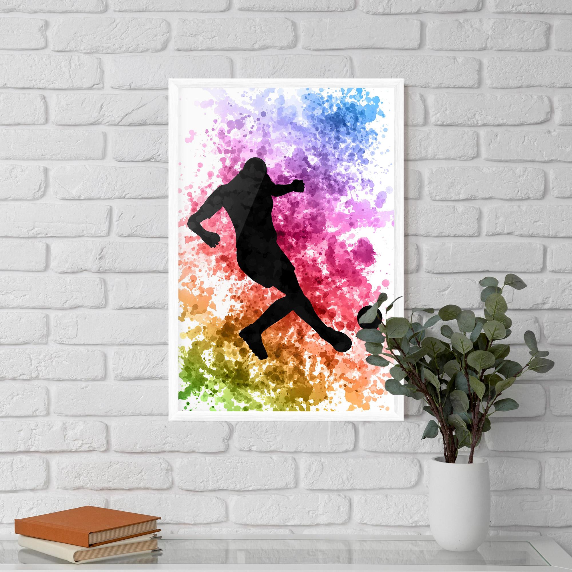 Gerahmte Poster Colorful Art Football mockup 5