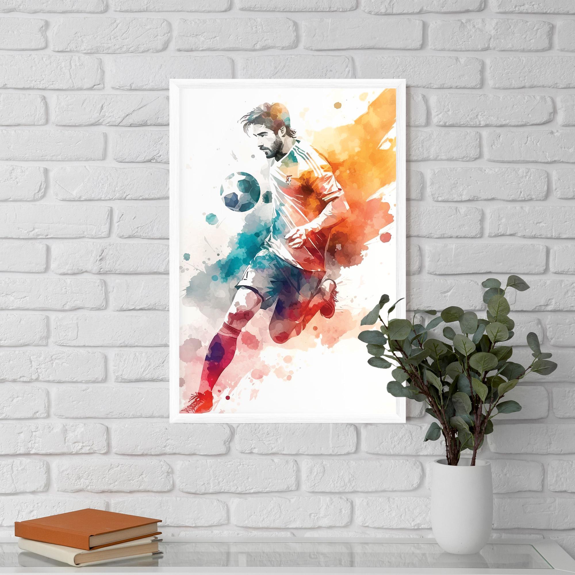 Gerahmte Poster Football Watercolor mockup 5