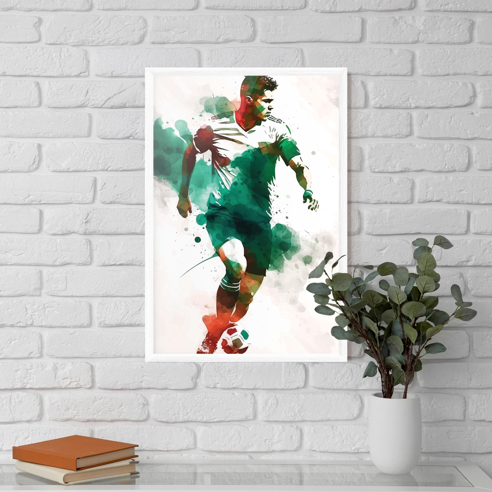 Gerahmte Poster Green Football mockup 5