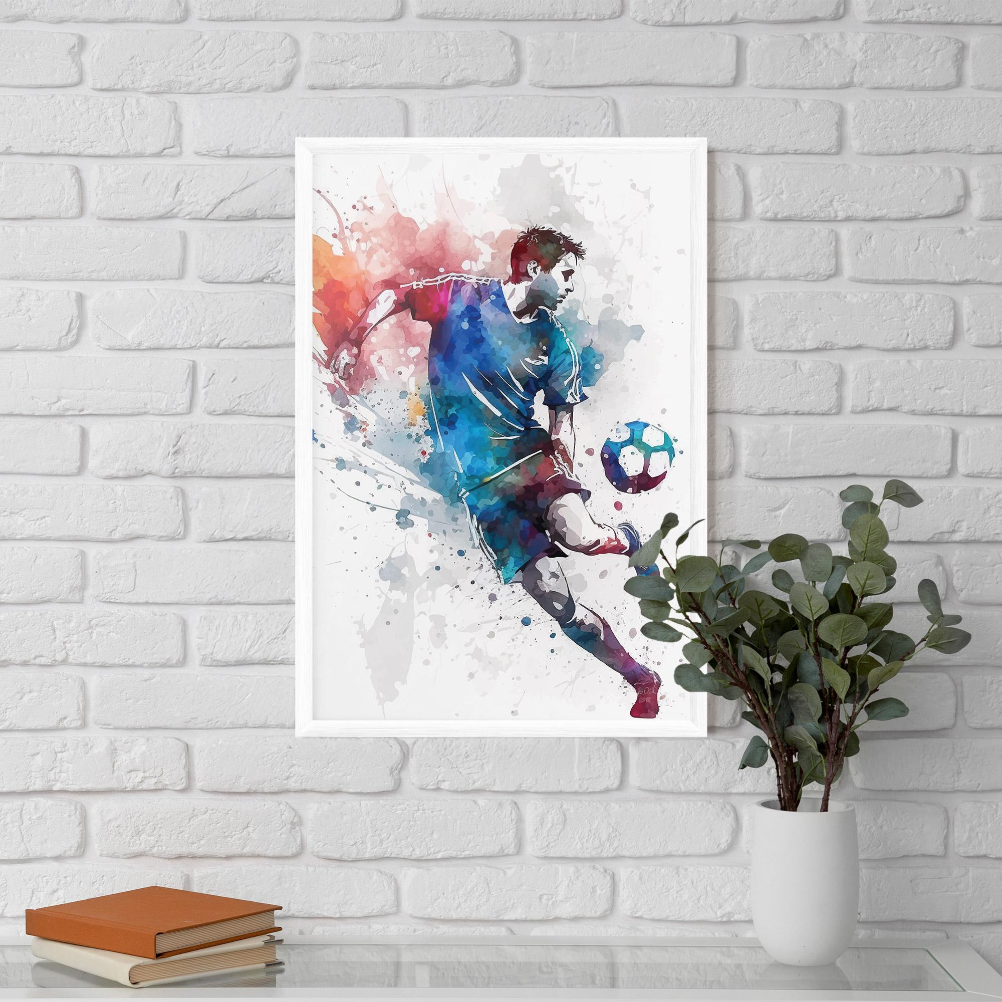 Gerahmte Poster Watercolor Football mockup 5