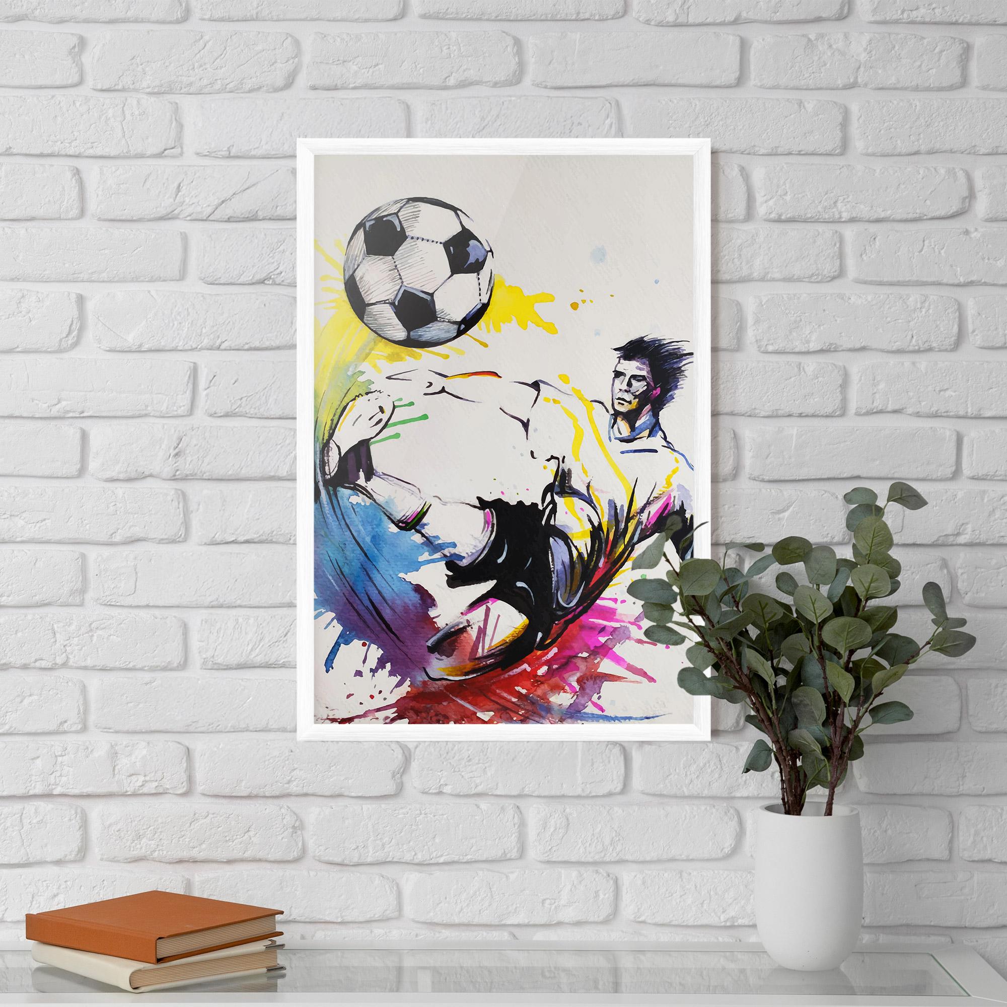 Gerahmte Poster Yellow Art Football mockup 5
