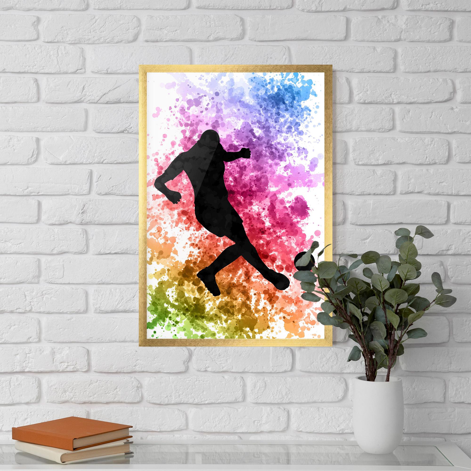 Gerahmte Poster Colorful Art Football mockup 5