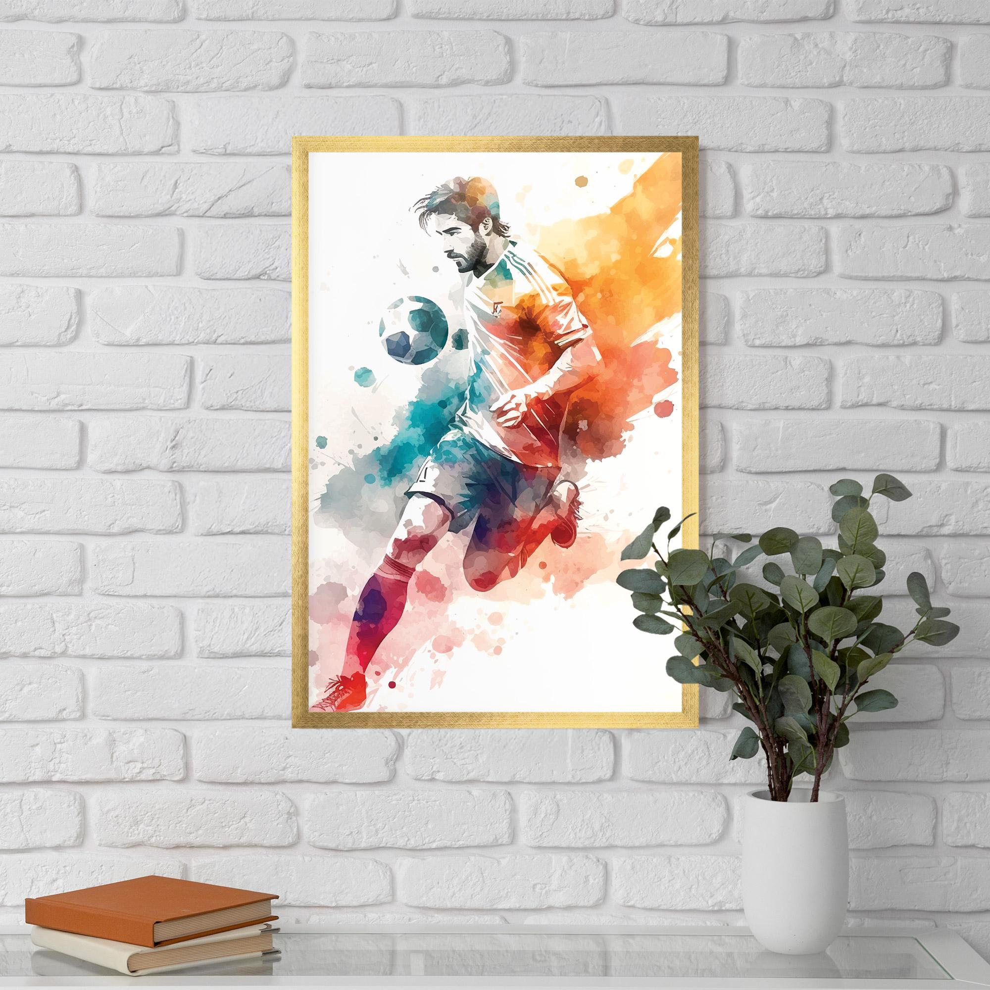 Gerahmte Poster Football Watercolor mockup 5