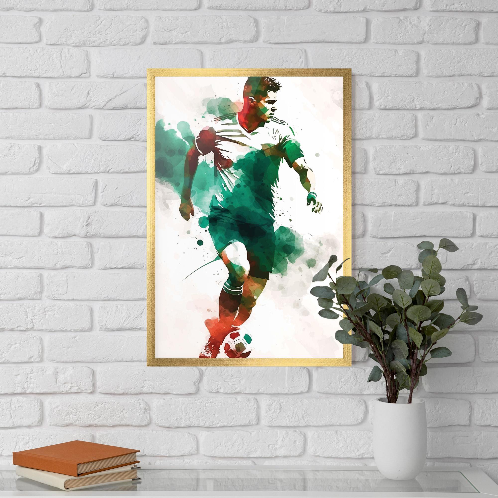 Gerahmte Poster Green Football mockup 5